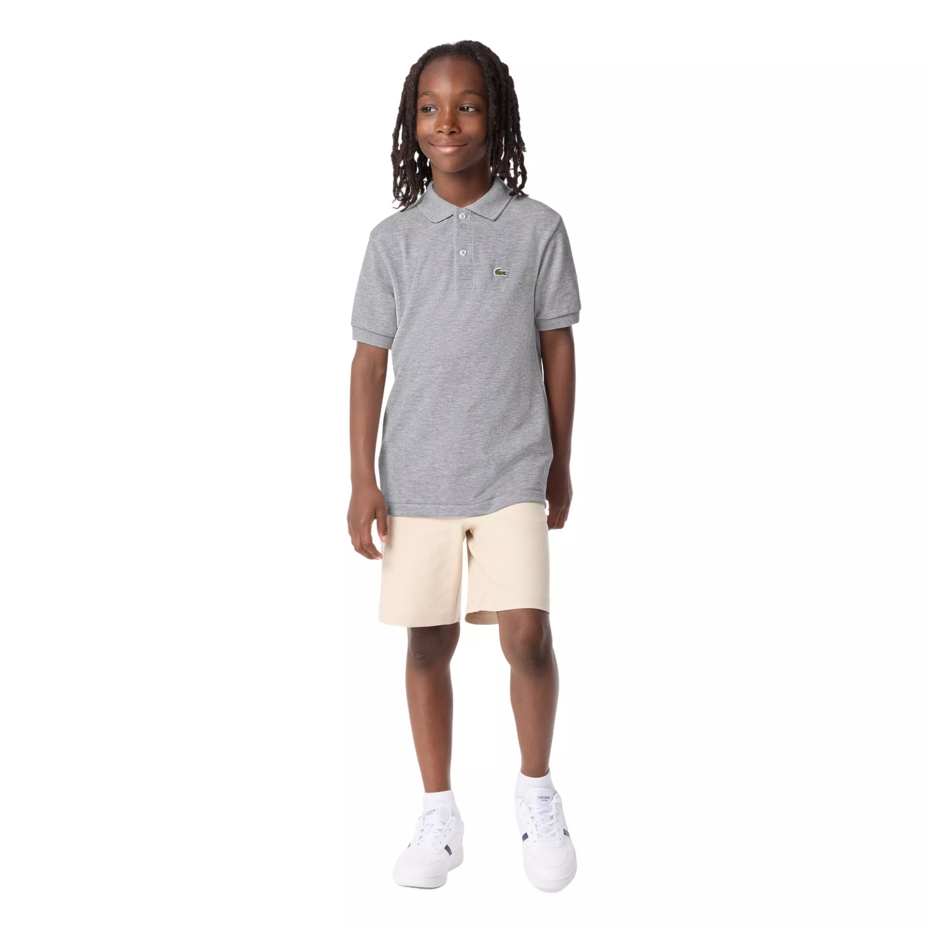 Lacoste Big Boys' Non-Organic Petit Pique Polo - Grey - GREY
