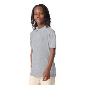 Lacoste Big Boys' Non-Organic Petit Pique Polo -Grey