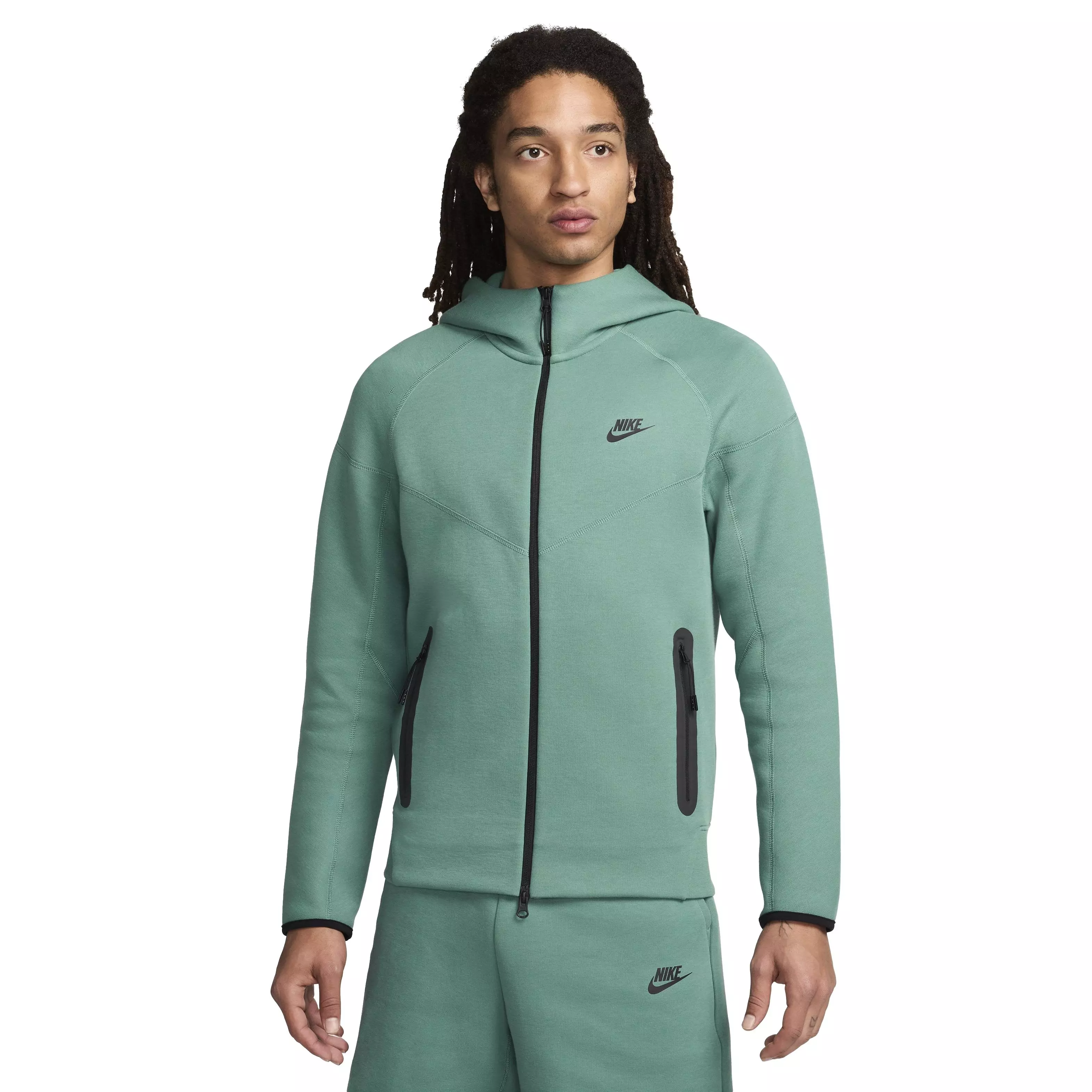 Nike Men's Sportswear Tech Fleece Windrunner Full-Zip Hoodie - GREEN