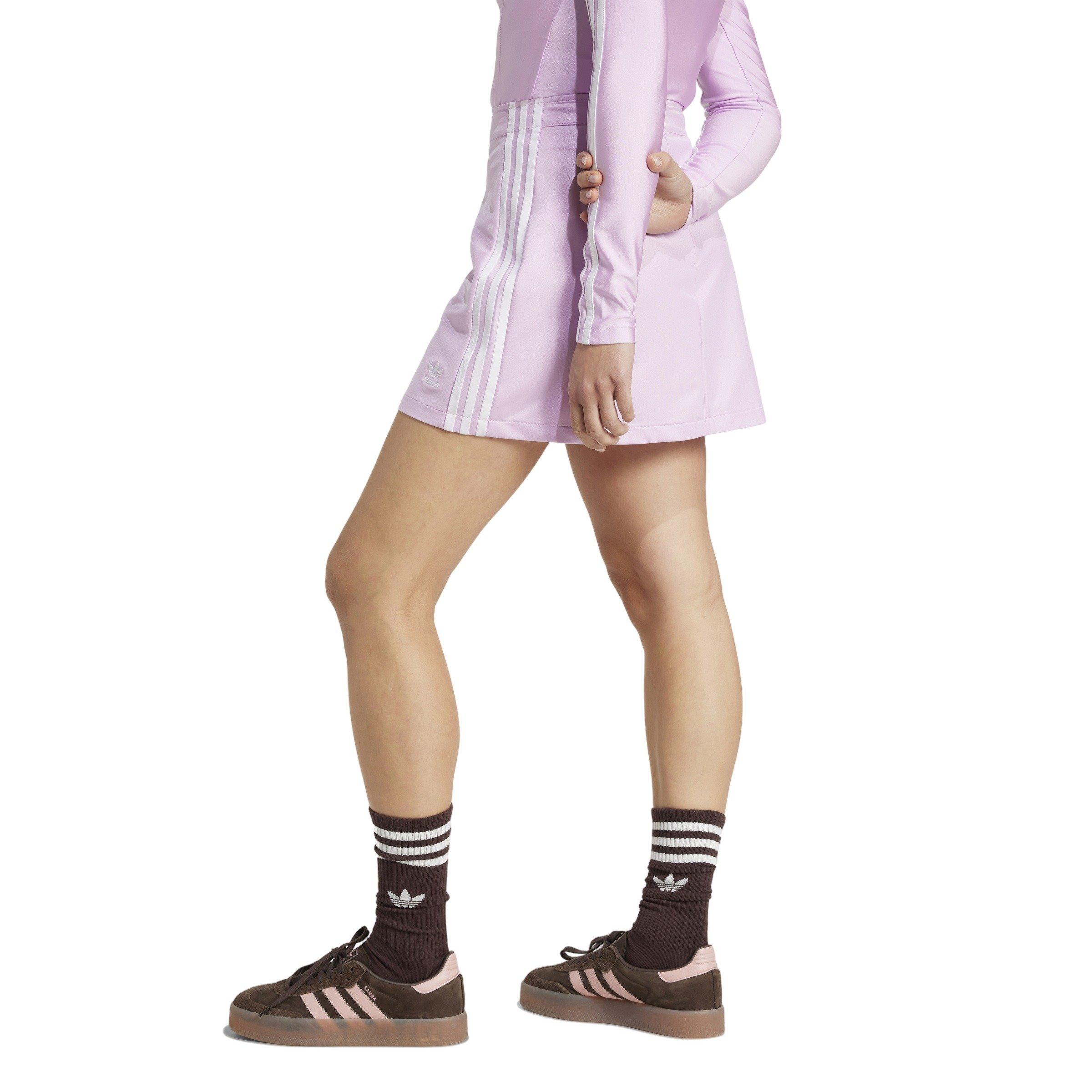 adidas Originals Women's Adicolor 3-Stripes Mini Skirt -Purple - PURPLE Thumbnail View 2