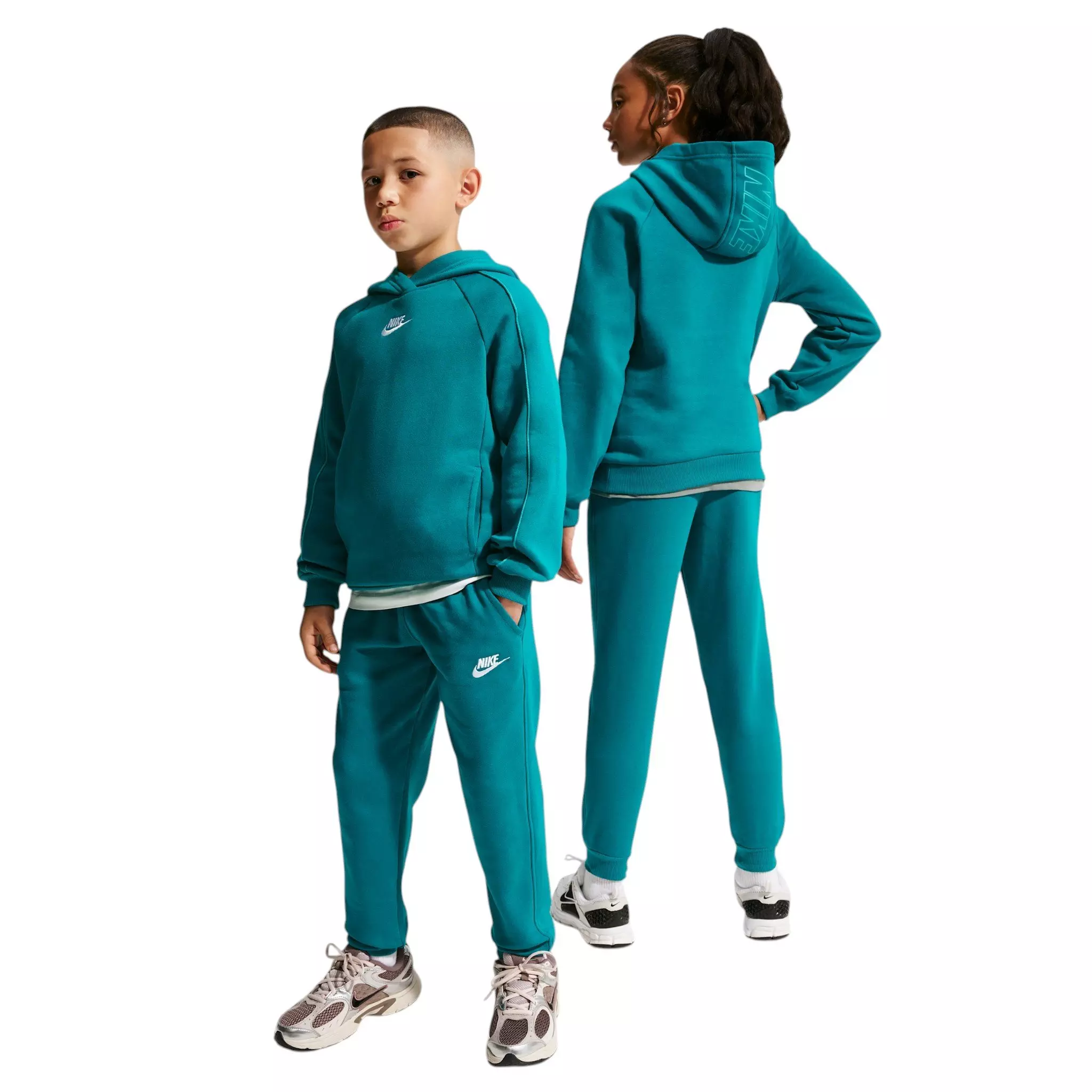 Nike Big Kids' Sportswear Club Fleece Hooded Tracksuit - Spruce - SPRUCE