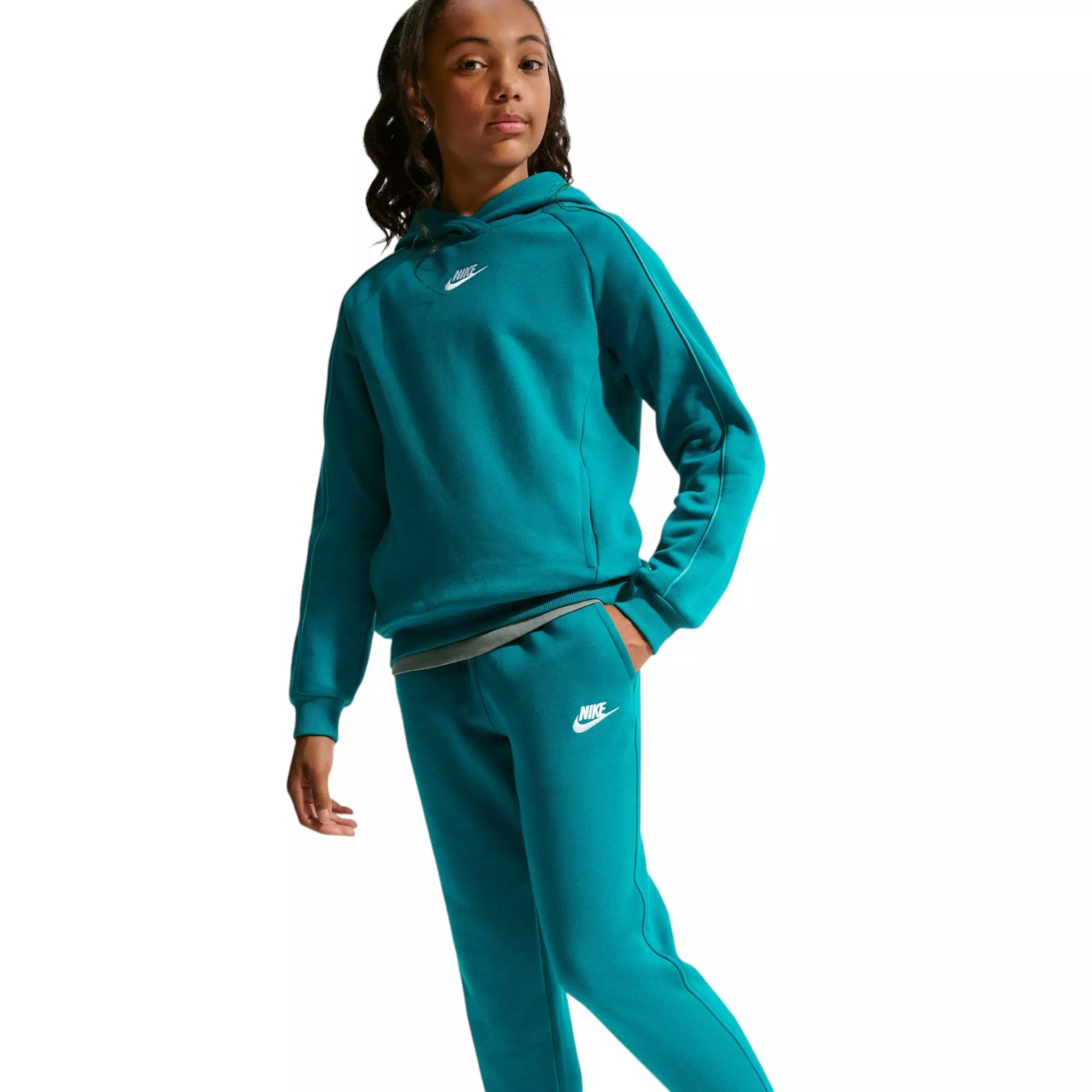 Nike Big Kids' Sportswear Club Fleece Hooded Tracksuit - Spruce - SPRUCE