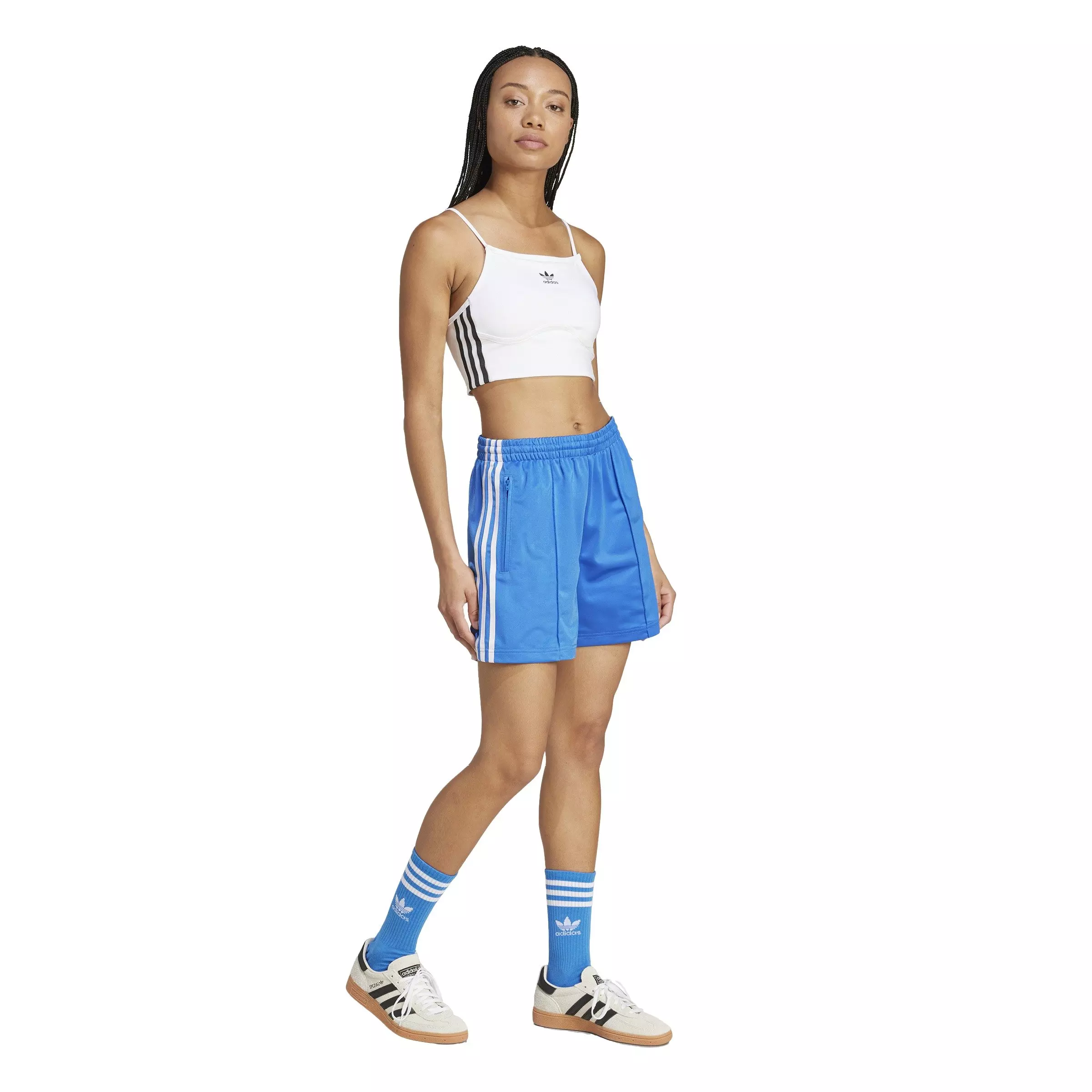 adidas Originals Women's Firebird Shorts -Blue - BLUE