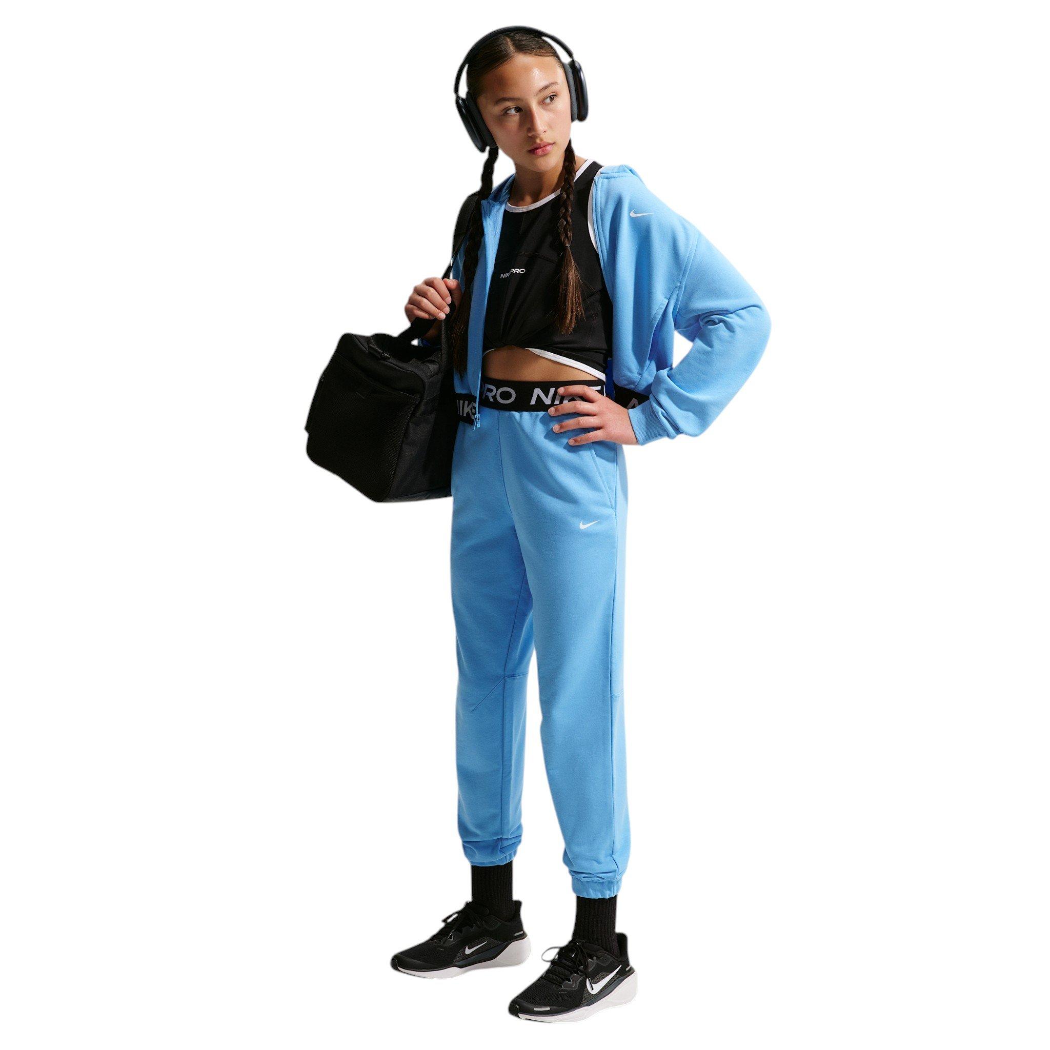 Nike Big Girls' Pro Fleece Dri-FIT Joggers - Football Blue - FOOTBALL BLUE Thumbnail View 4