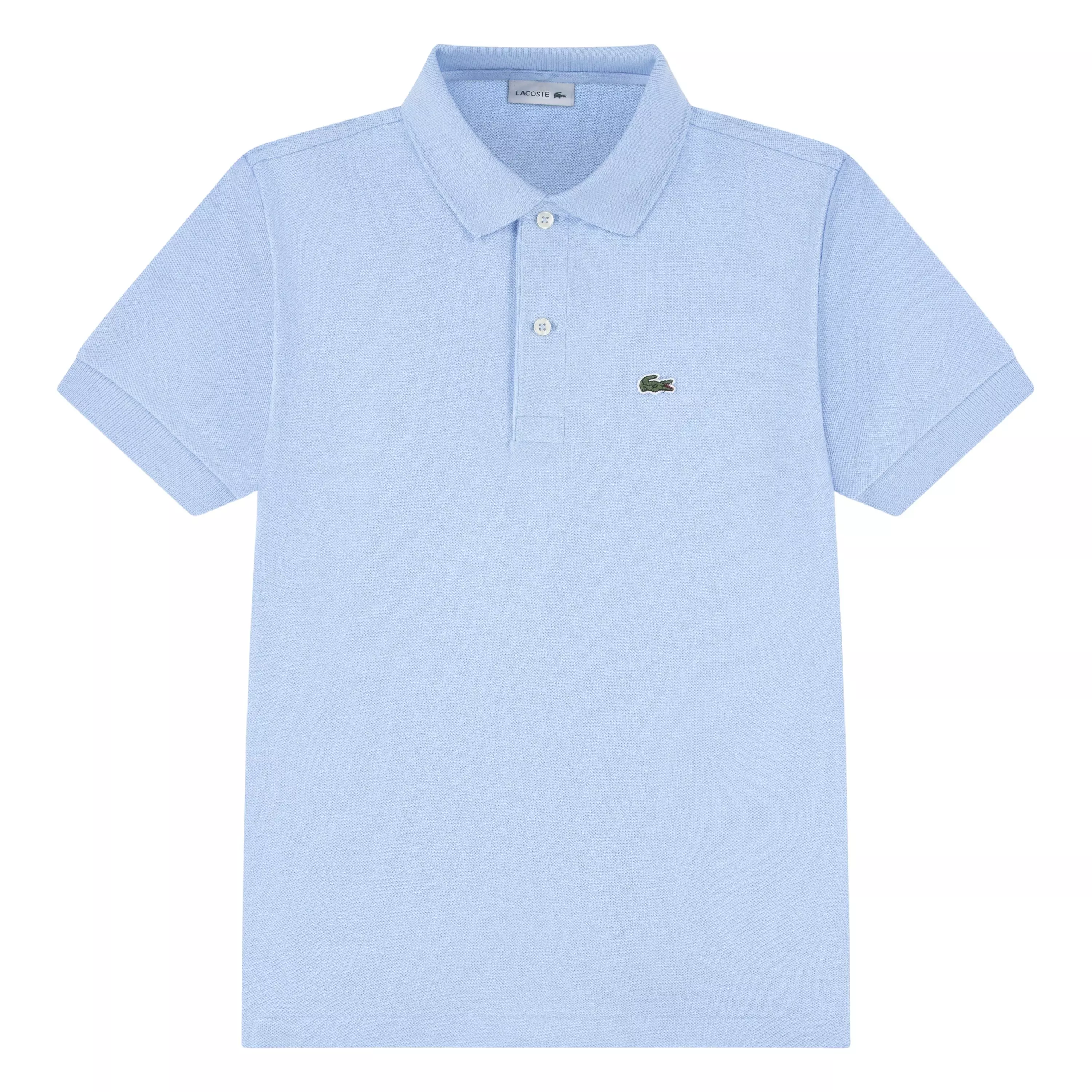 Lacoste Big Boys' Non-Organic Petit Pique Polo - Lt Blue - LT BLUE