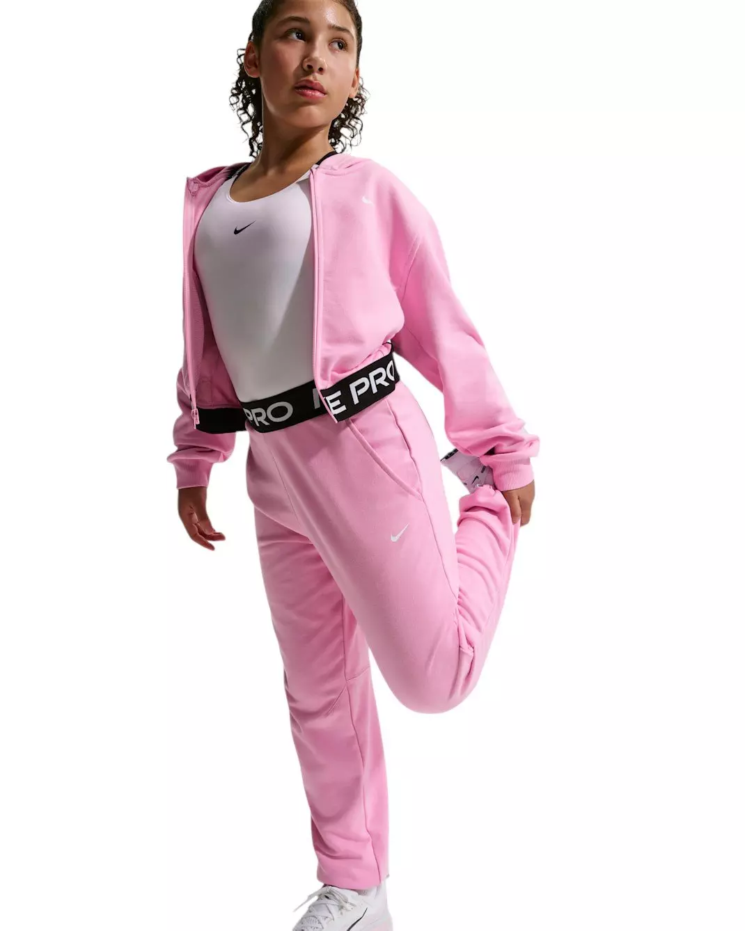 Nike Big Girls' Pro Fleece Dri-FIT Joggers - Pink - PINK