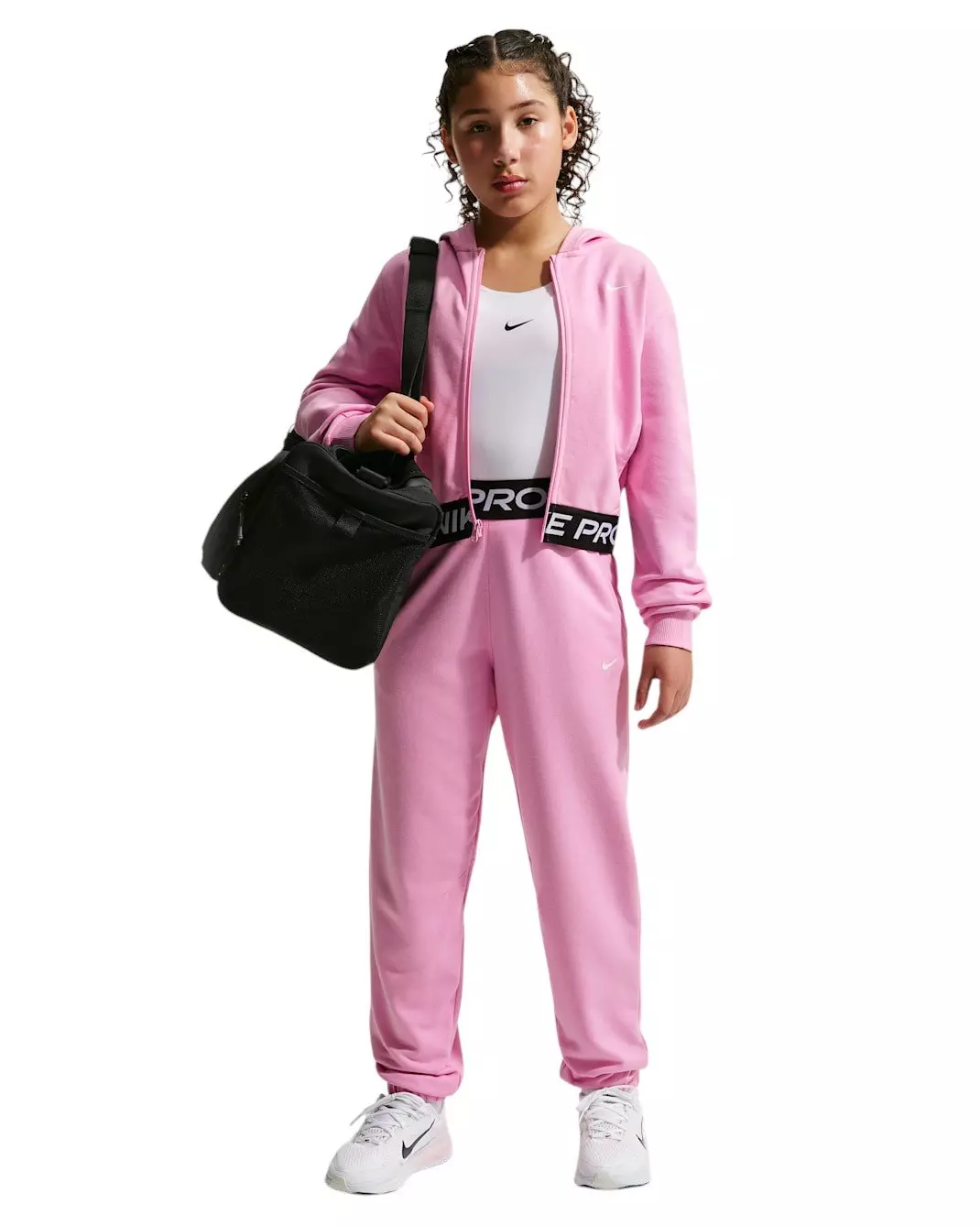 Nike Big Girls' Pro Fleece Dri-FIT Joggers - Pink - PINK