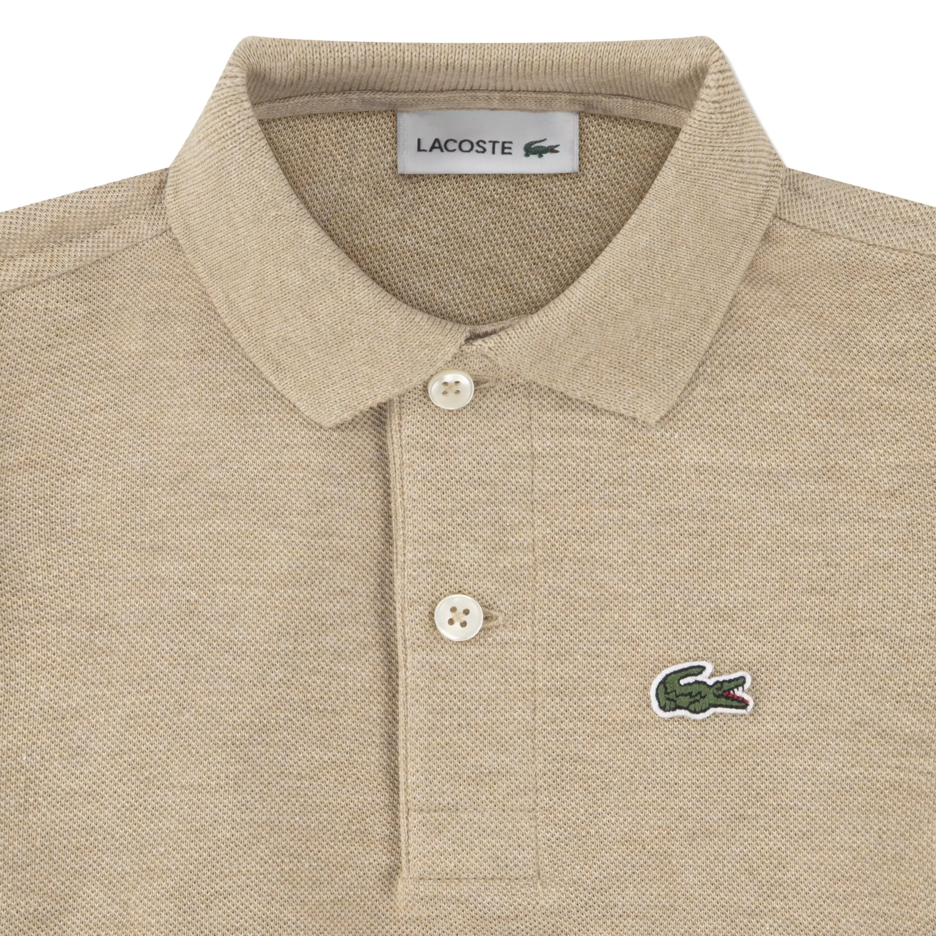 Lacoste Toddler Boys' Non-Organic Petit Pique Polo -Beige - BEIGE