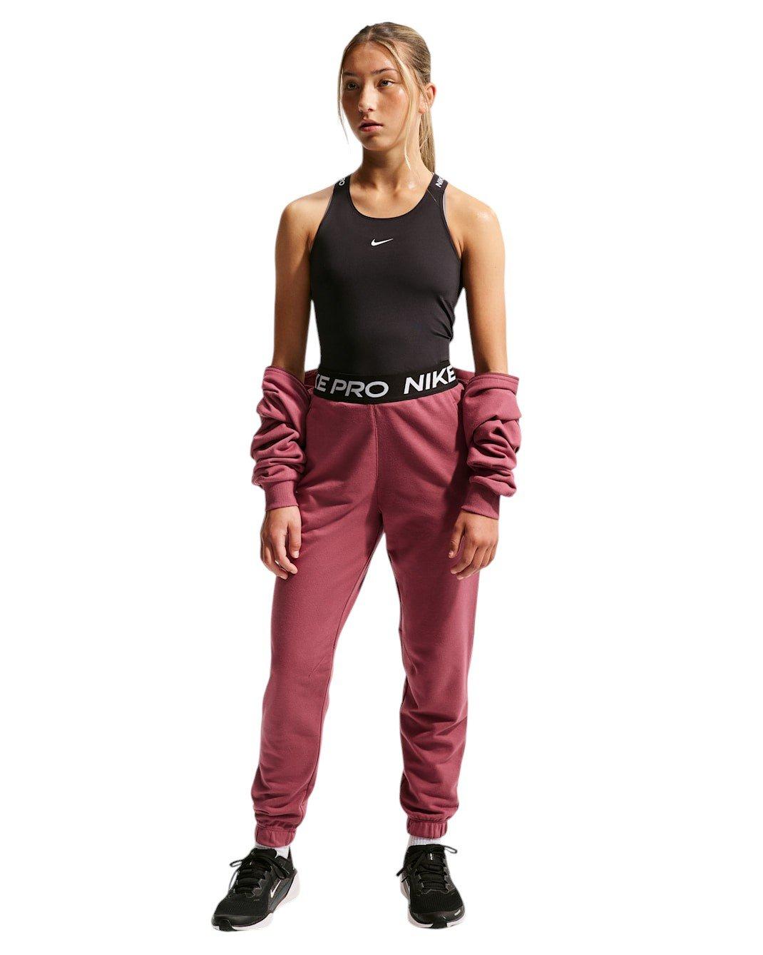 Nike Big Girls' Pro Fleece Dri-FIT Joggers - Pink Smoke - PINK SMOKE Thumbnail View 4
