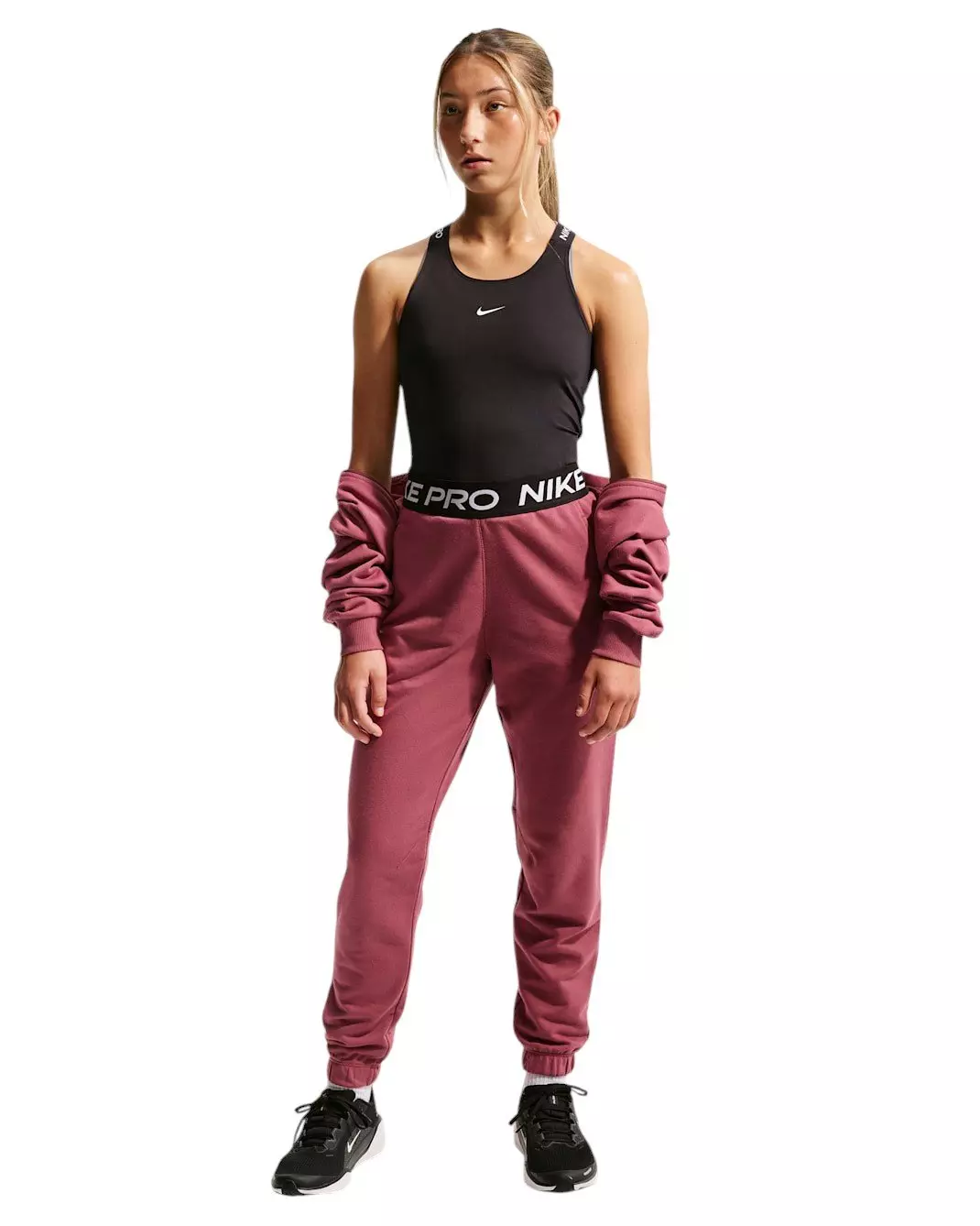 Nike Big Girls' Pro Fleece Dri-FIT Joggers - Pink Smoke - PINK SMOKE