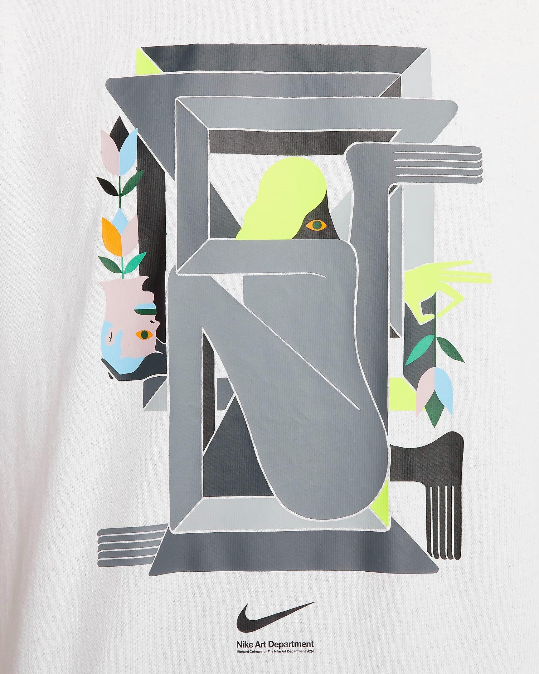 Nike Men's Sportswear Art Dept T-Shirt - WHITE/GREY Thumbnail View 4