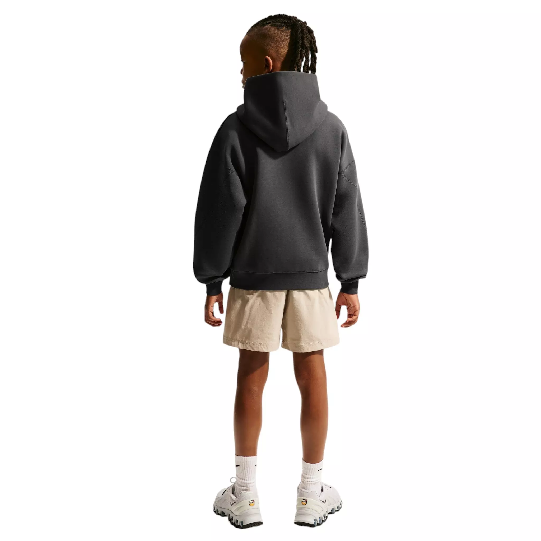 Nike Big Boys' Sportswear Tech Fleece Oversized Pullover Hoodie - Anthracite Grey - ANTHRACITE GREY