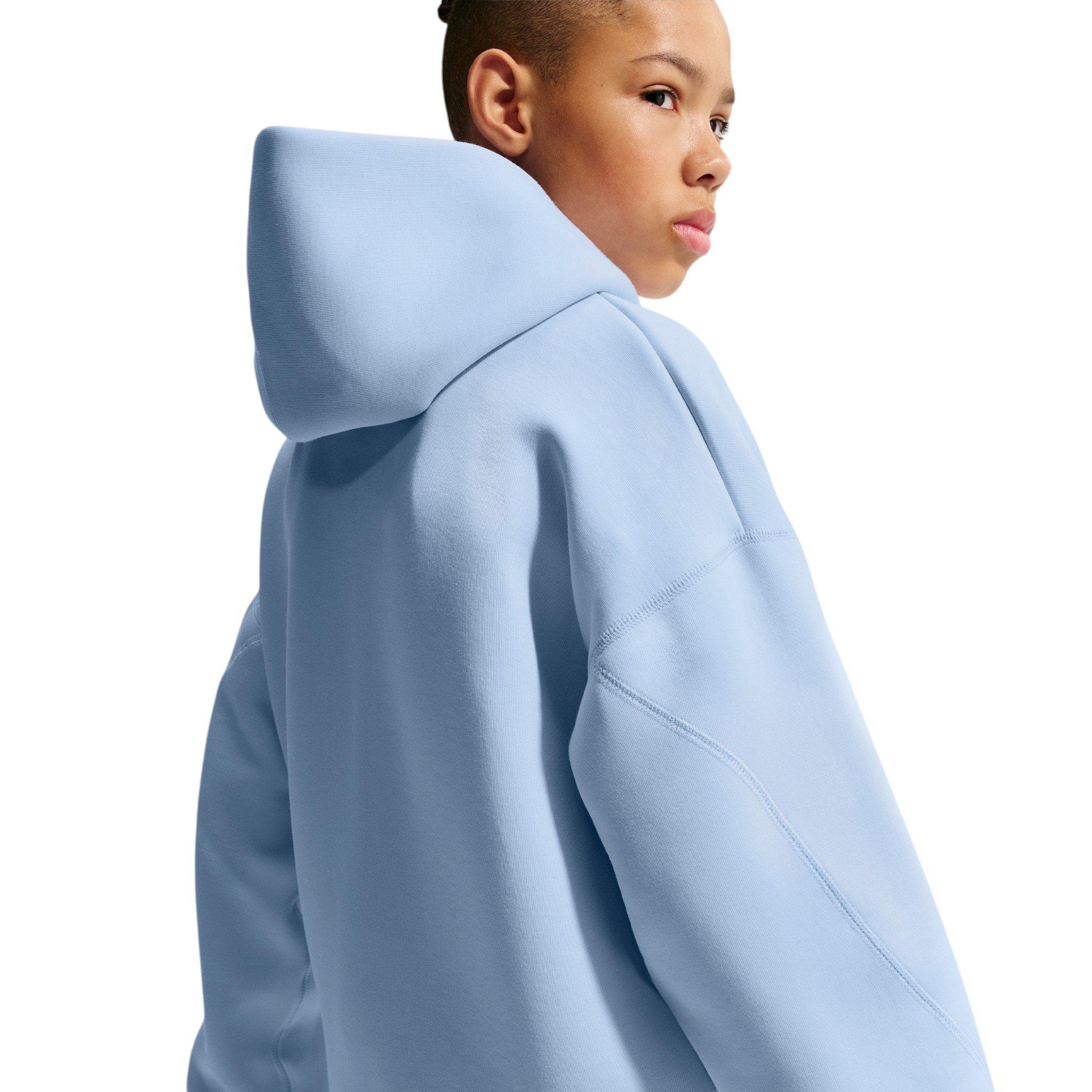 Nike Sportswear Tech Fleece Big Boys' Lt Blue Oversized Pullover Hoodie