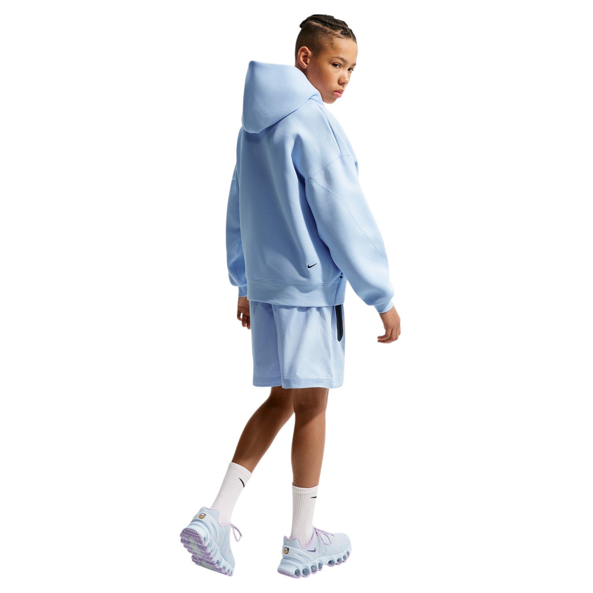 Nike Big Boys' Sportswear Tech Fleece Oversized Pullover Hoodie - Lt Blue - LT BLUE Thumbnail View 5