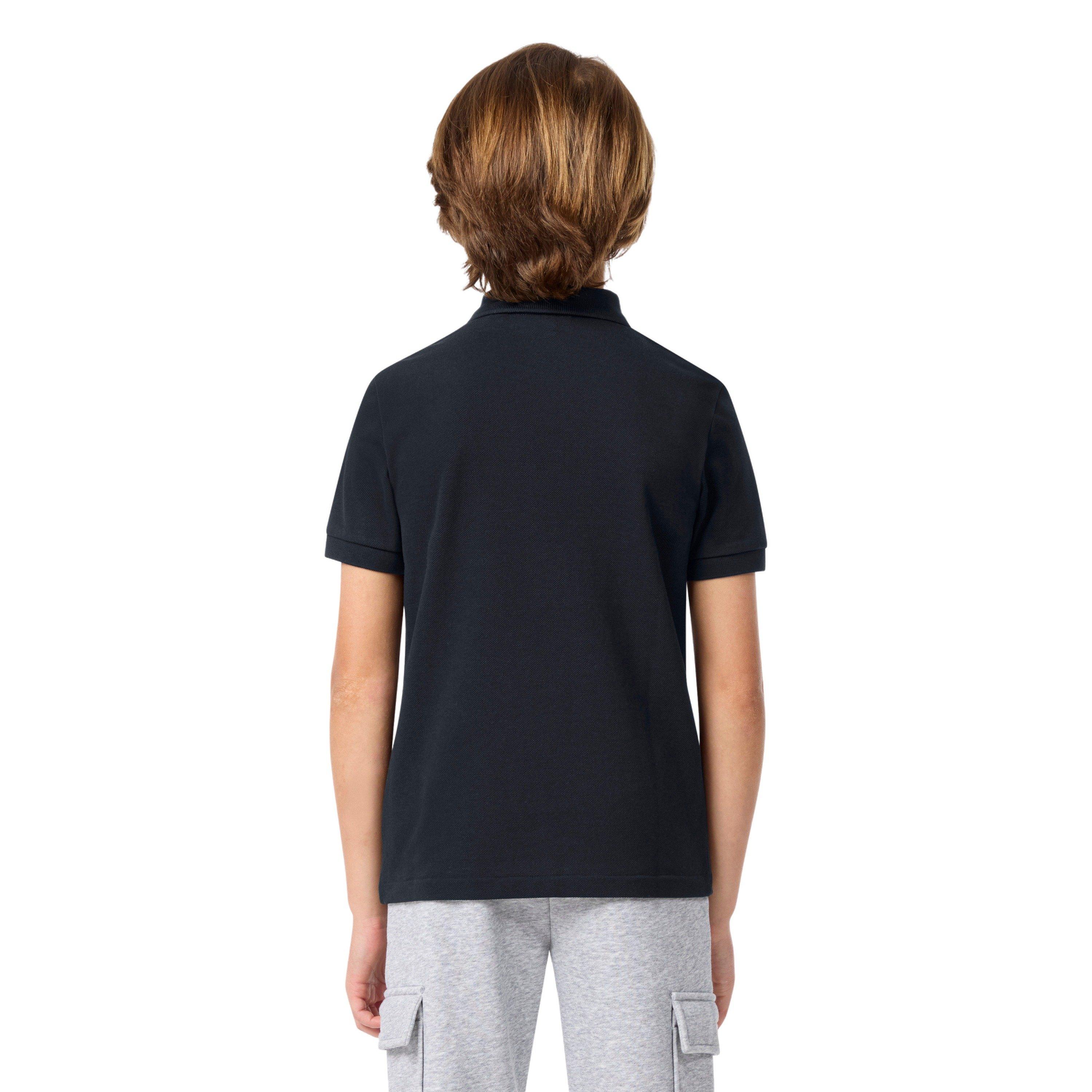 Lacoste Big Boys' Non-Organic Petit Pique Polo - Black - BLACK Thumbnail View 2