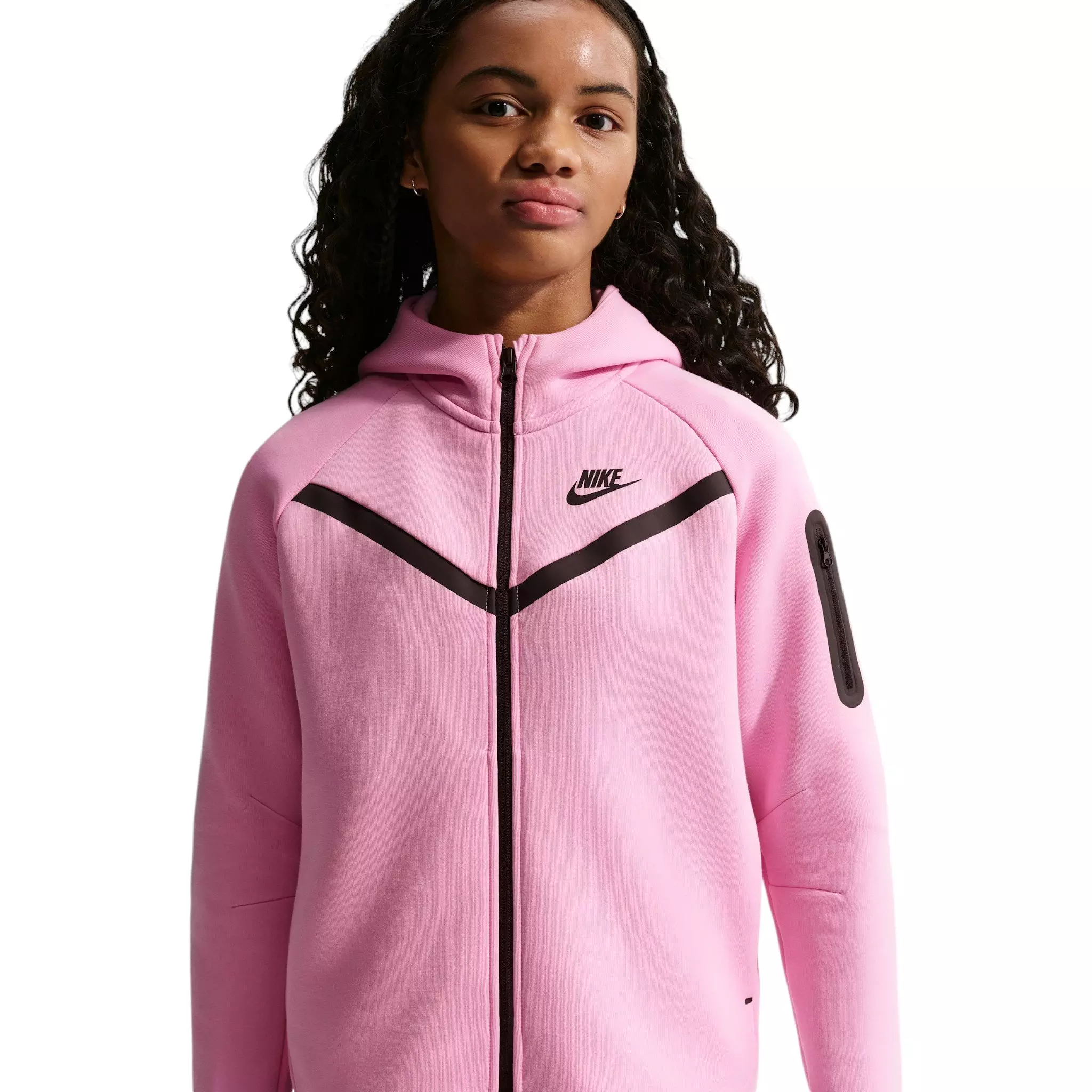 Nike Big Girls' Sportswear Tech Fleece Full-Zip Jacket - Pink - PINK
