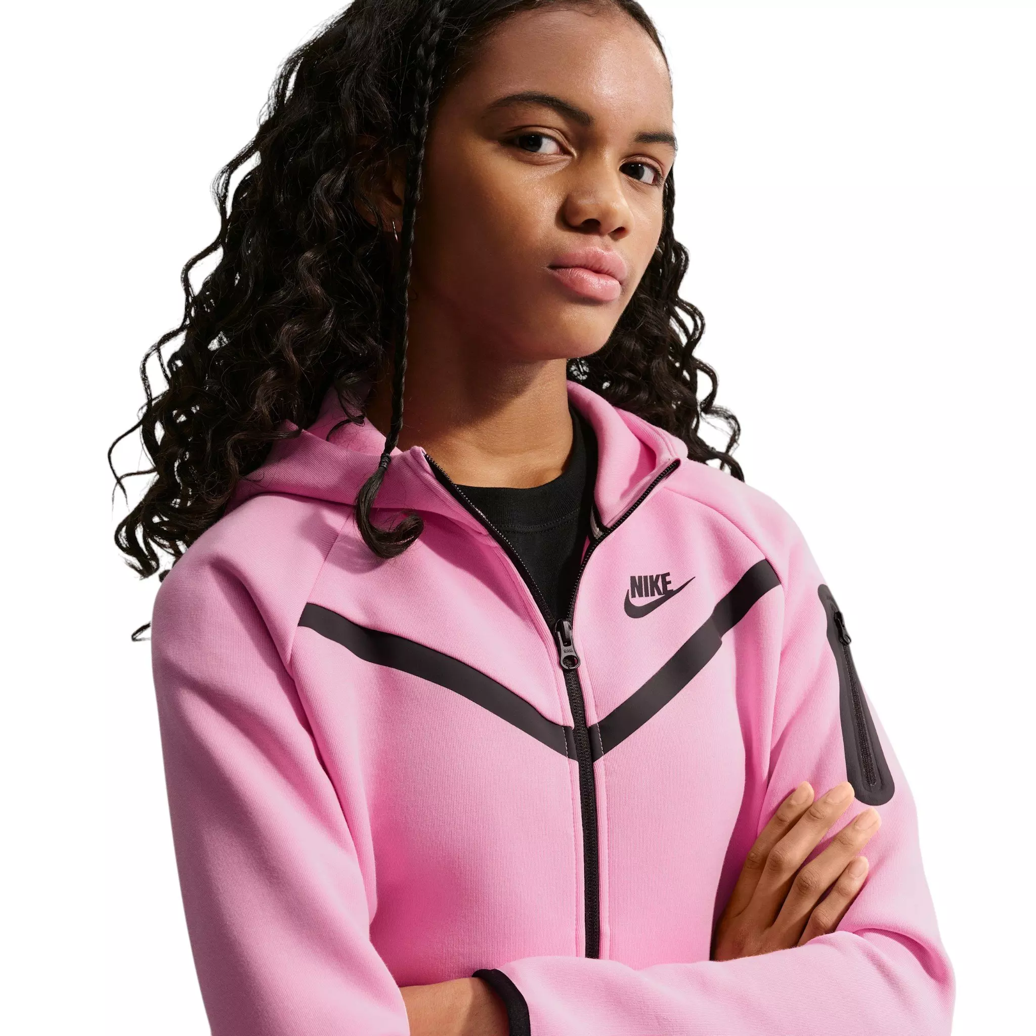 Nike Big Girls' Sportswear Tech Fleece Full-Zip Jacket - Pink - PINK