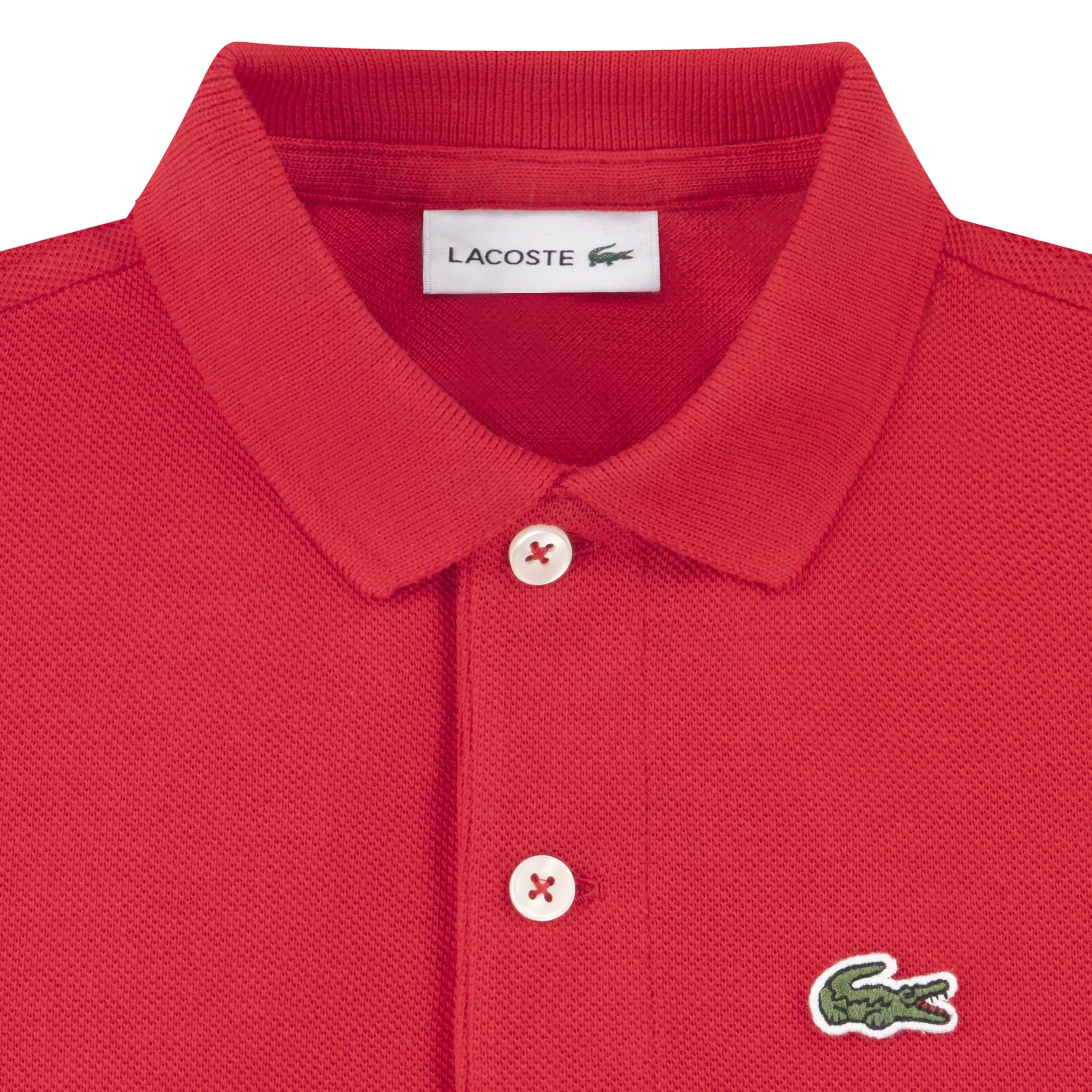 Lacoste Toddler Boys' Non-Organic Petit Pique Polo -Red - RED