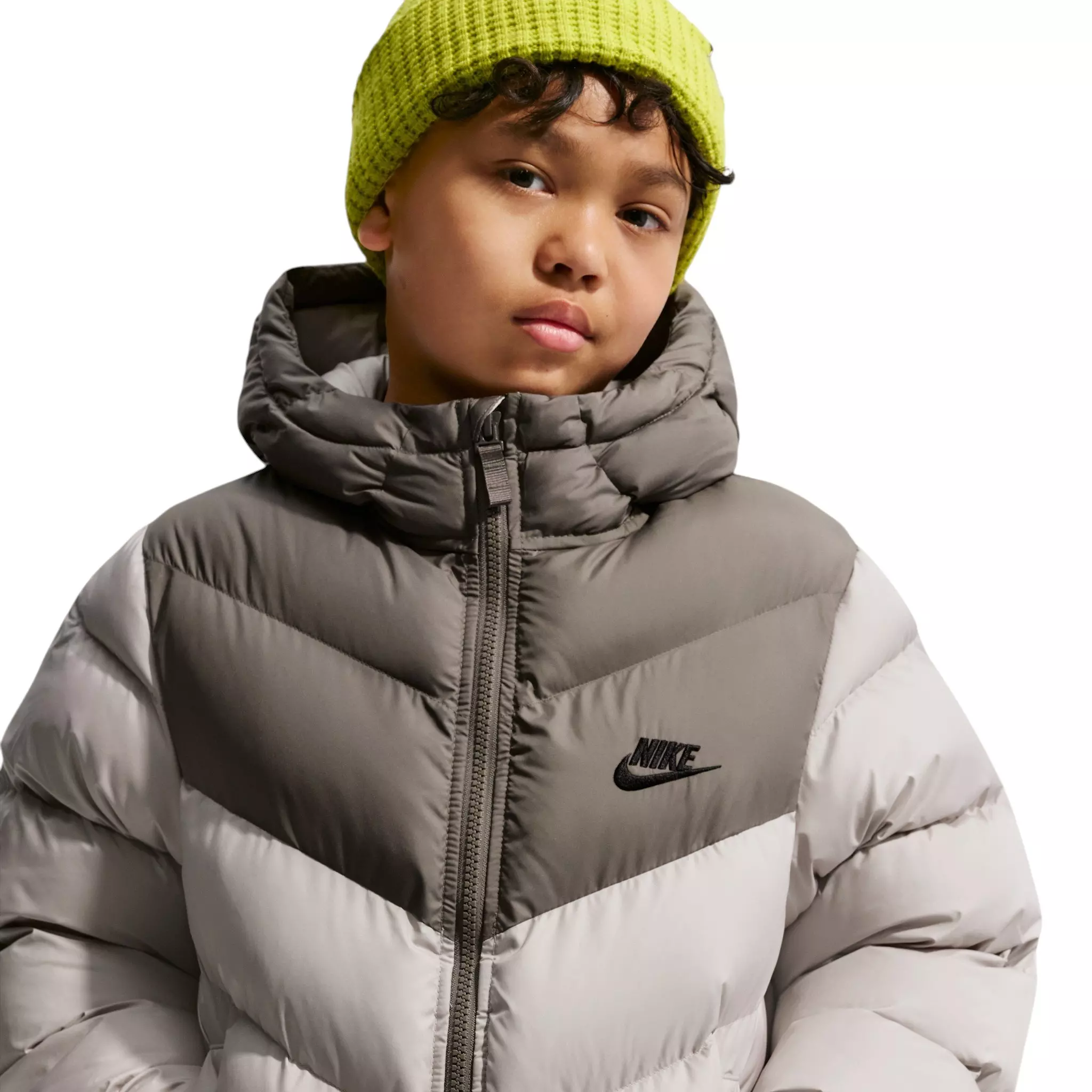 Nike Big Kids' Sportswear All Day Play Therma-FIT Loose-Fit Puffer Jacket - Moon Brown/Cave Stone - MOON BROWN/CAVE STONE