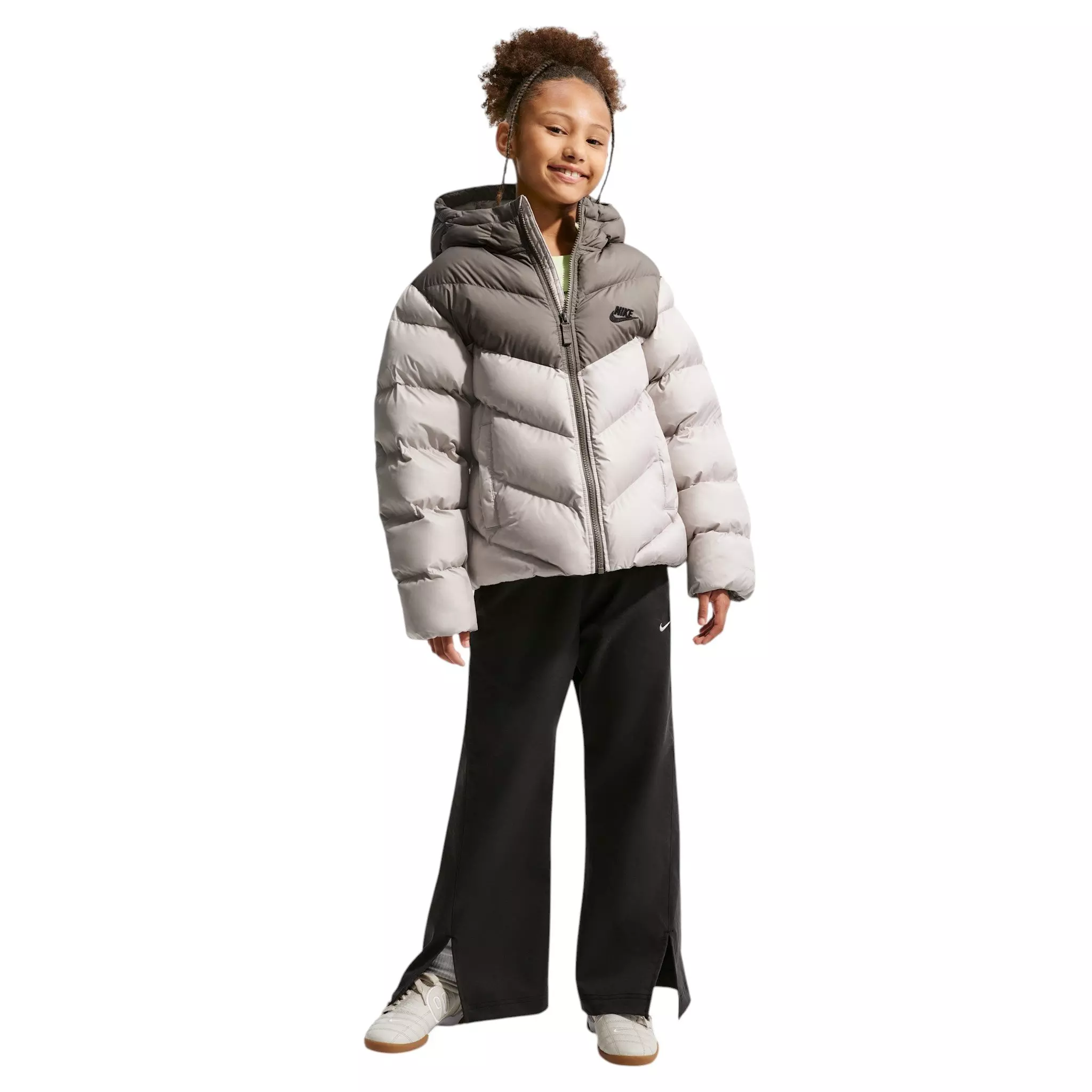 Nike Big Kids' Sportswear All Day Play Therma-FIT Loose-Fit Puffer Jacket - Moon Brown/Cave Stone - MOON BROWN/CAVE STONE