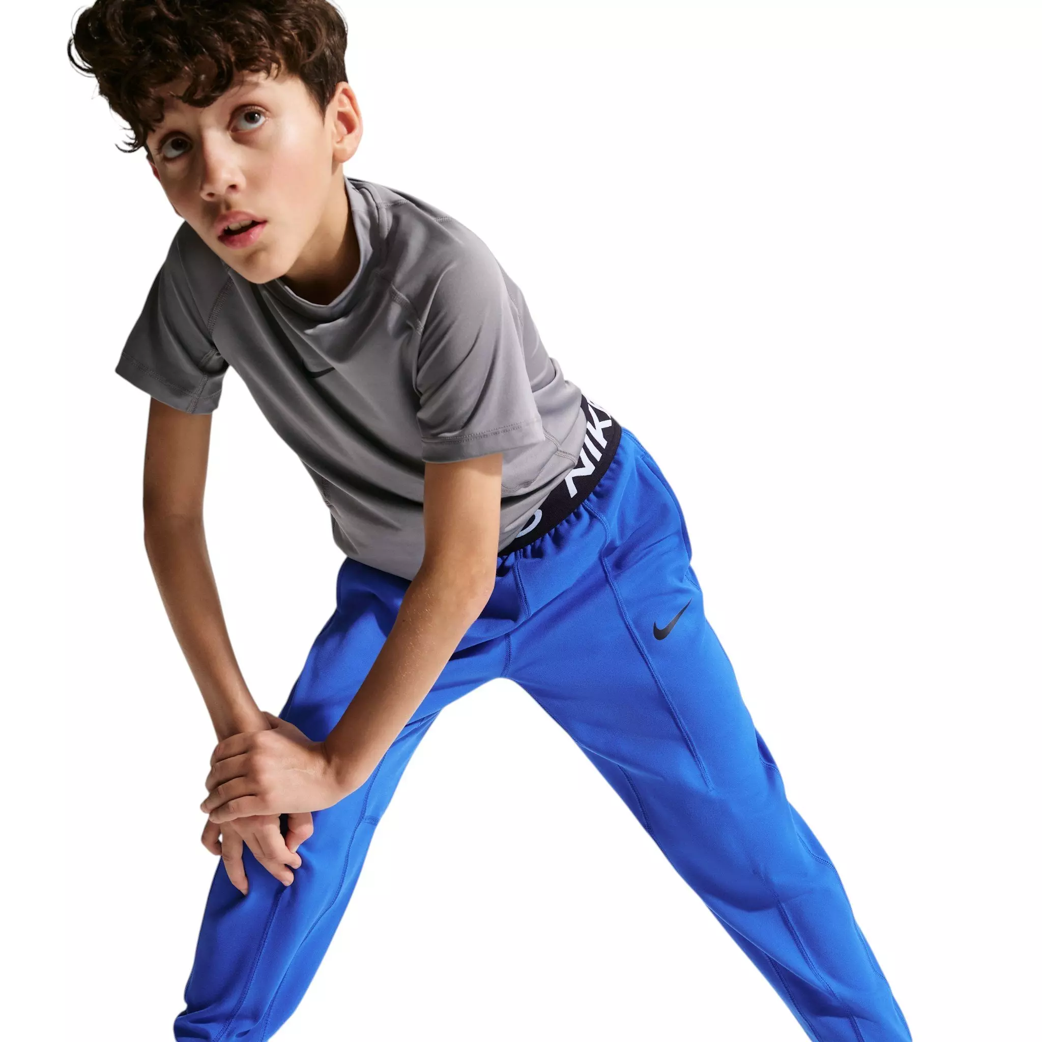 Nike Big Boys' Pro Dri-FIT Fleece Trousers - Royal - ROYAL