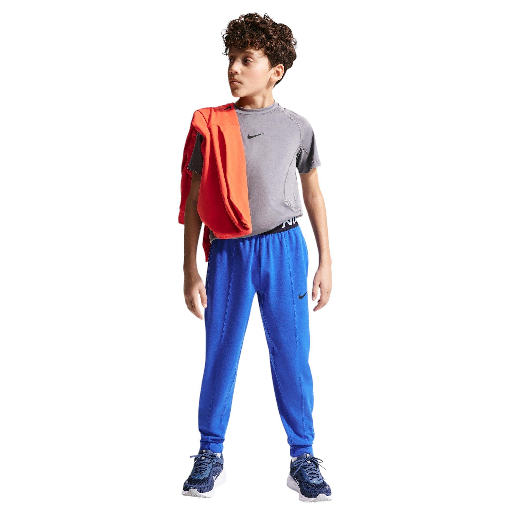 Nike Big Boys' Pro Dri-FIT Fleece Trousers - Royal - ROYAL Thumbnail View 4