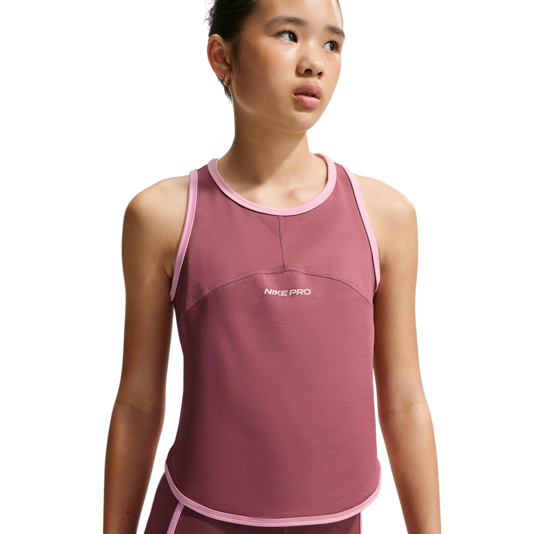 Nike Pro Big Girls' Pink Smoke Dri-FIT Tank Top