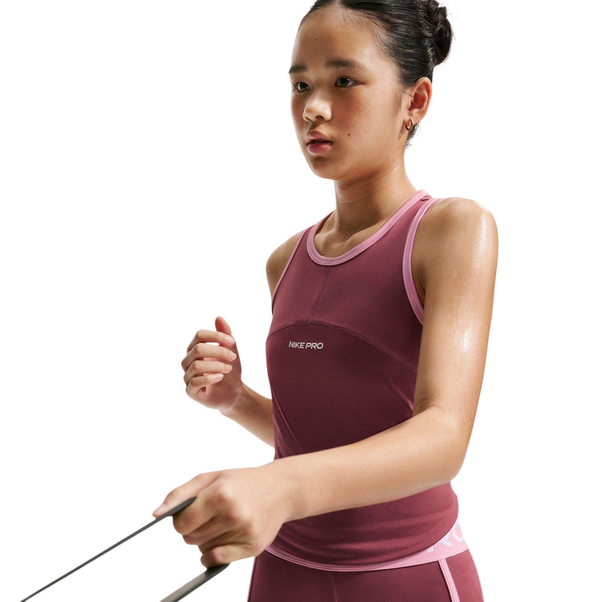 Nike Big Girls' Dri-FIT Tank Top - Pink Smoke - PINK SMOKE Thumbnail View 3