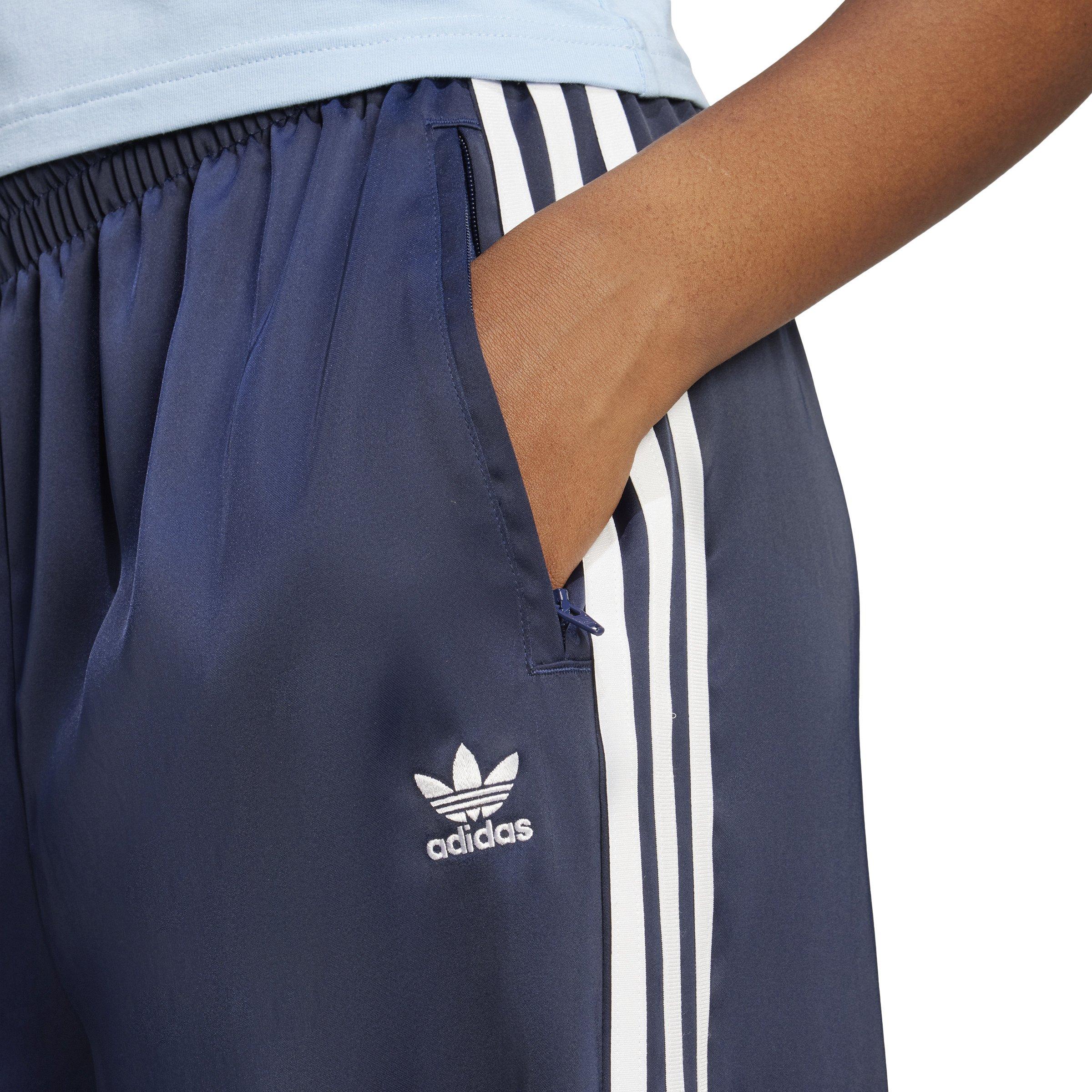 adidas Originals Women's Adicolor Satin Wide Leg Track Joggers -Navy - NAVY Thumbnail View 3