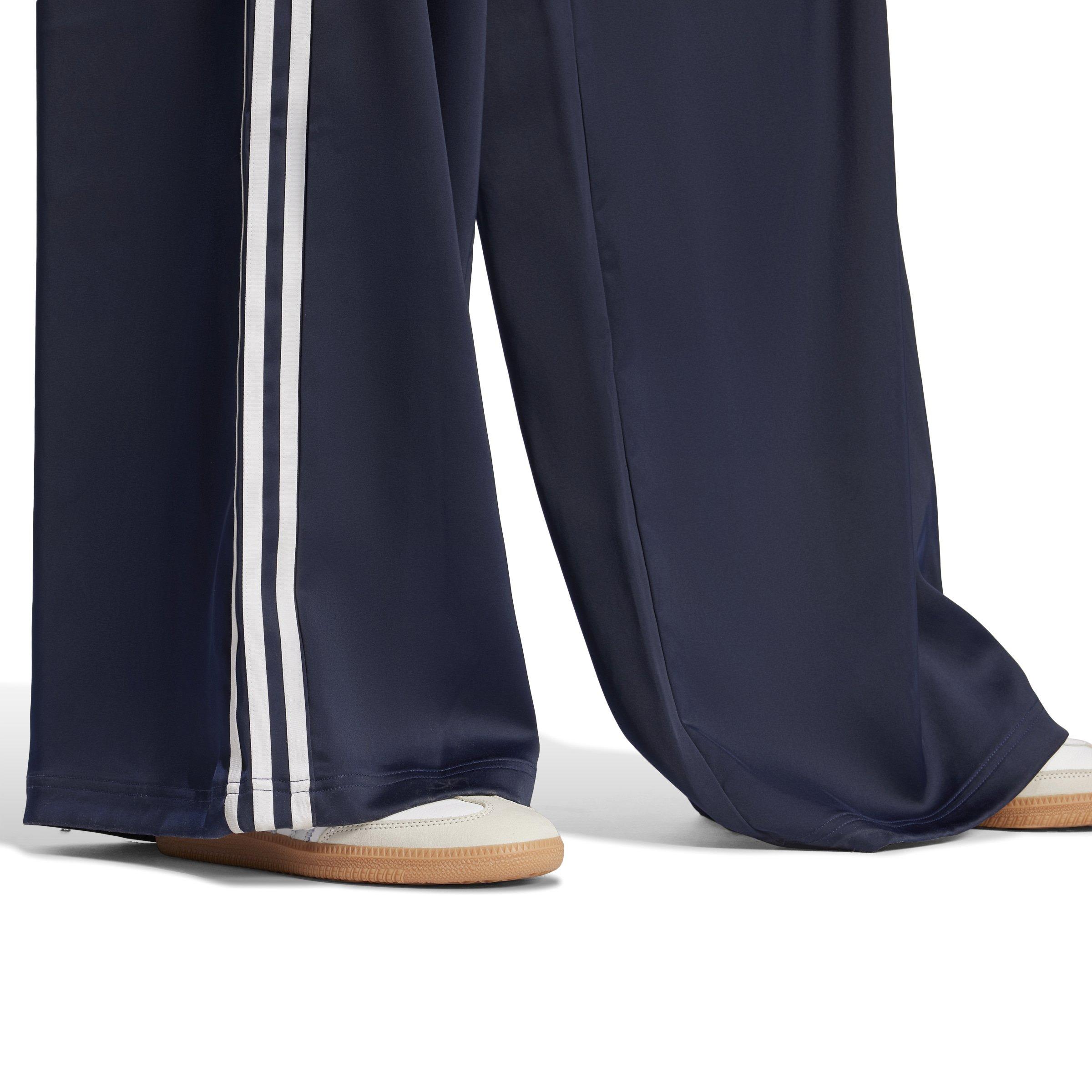 adidas Originals Women's Adicolor Satin Wide Leg Track Joggers -Navy - NAVY Thumbnail View 4
