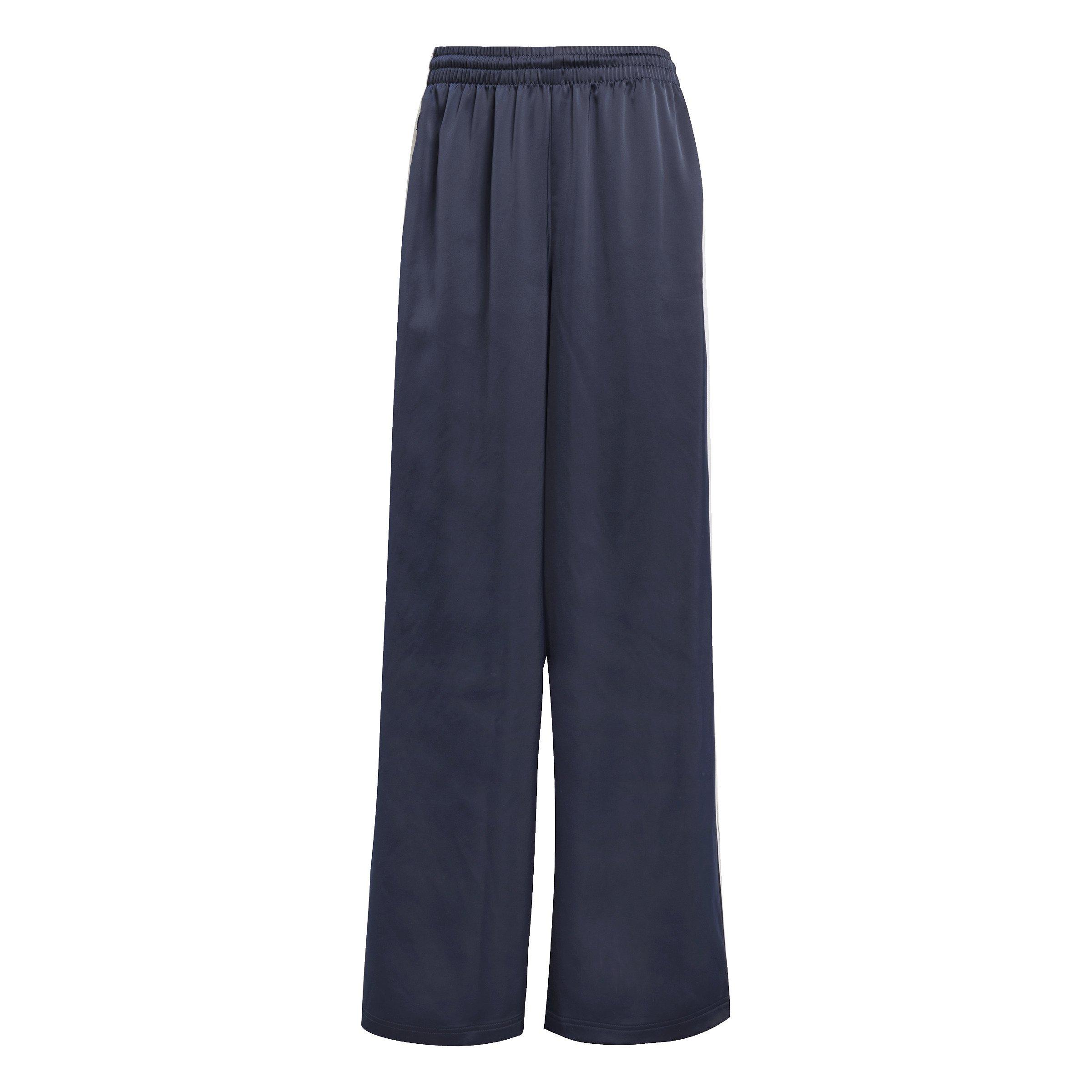 adidas Originals Women's Adicolor Satin Wide Leg Track Joggers -Navy - NAVY Thumbnail View 6
