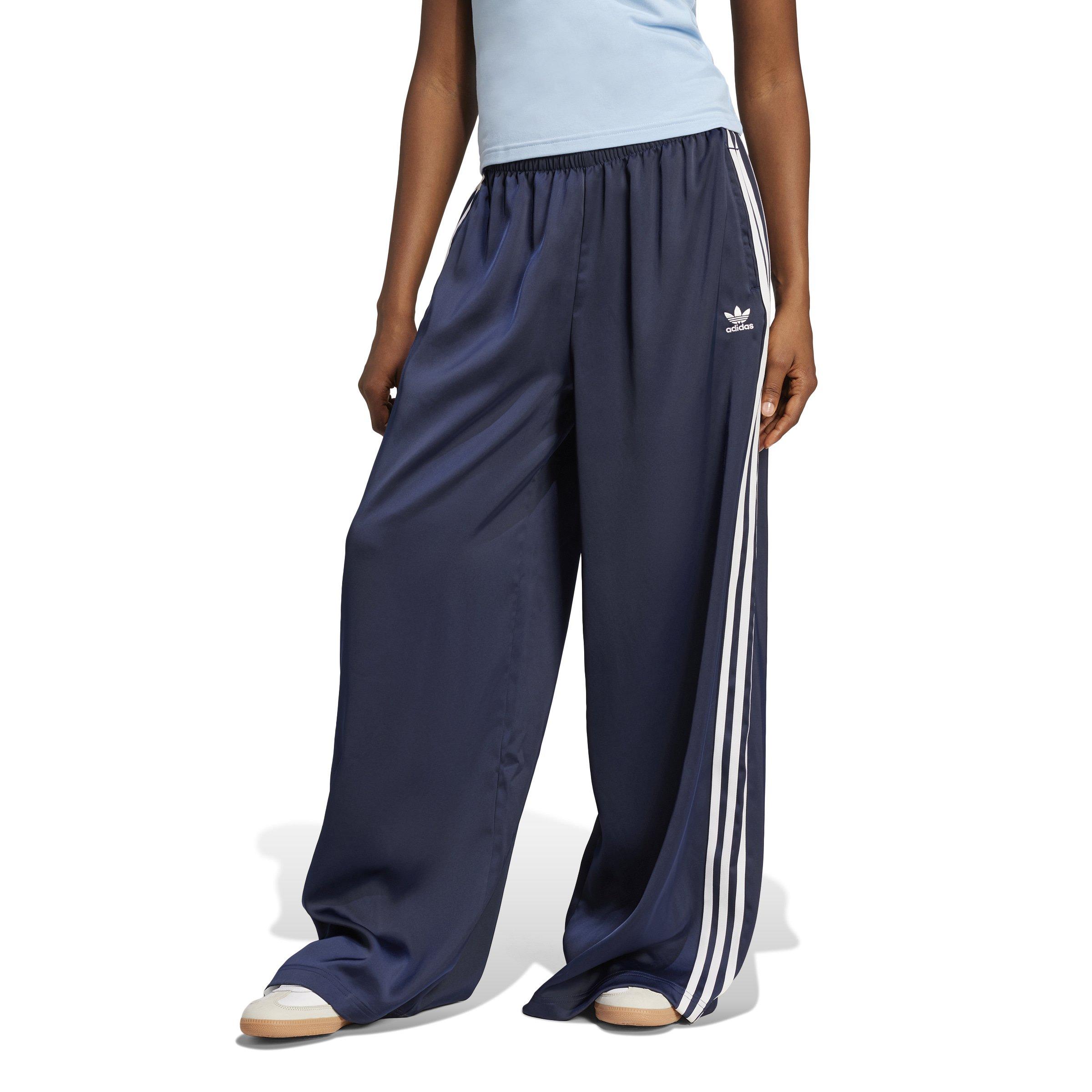 adidas Originals Women's Adicolor Satin Wide Leg Track Joggers -Navy