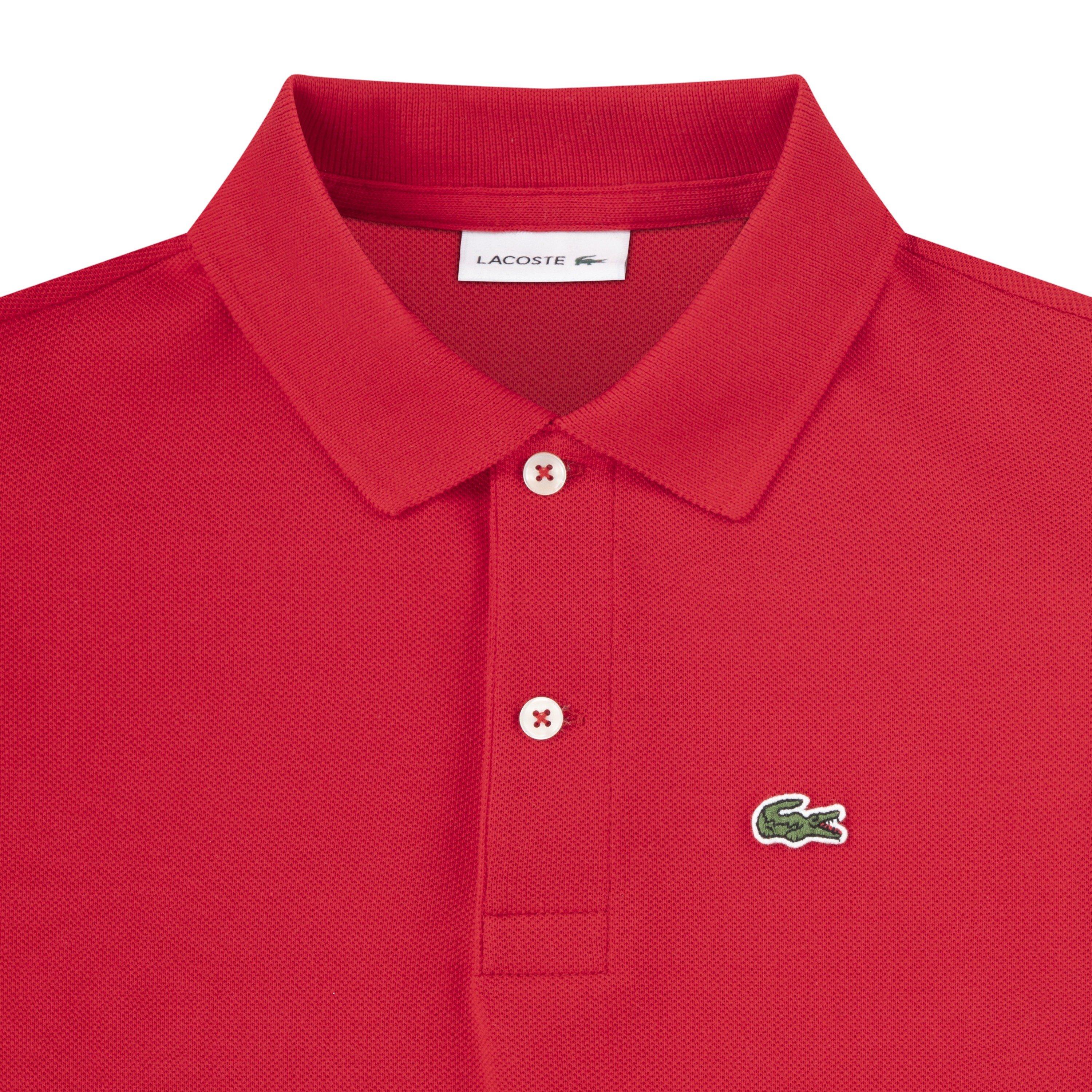 Lacoste Big Boys' Non-Organic Petit Pique Polo - Red - RED Thumbnail View 3