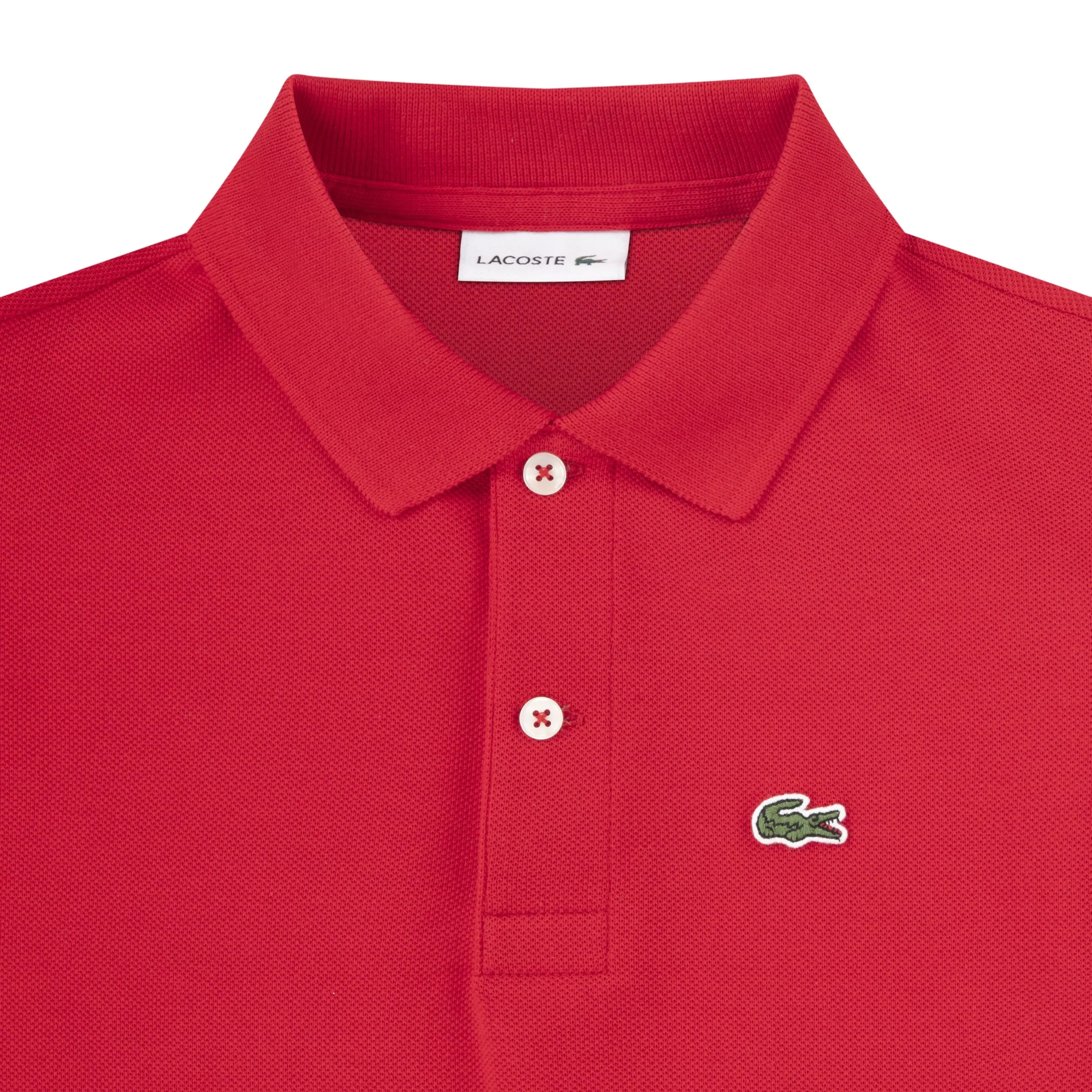 Lacoste Big Boys' Non-Organic Petit Pique Polo - Red - RED