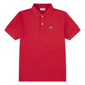 Lacoste Big Boys' Non-Organic Petit Pique Polo -Red