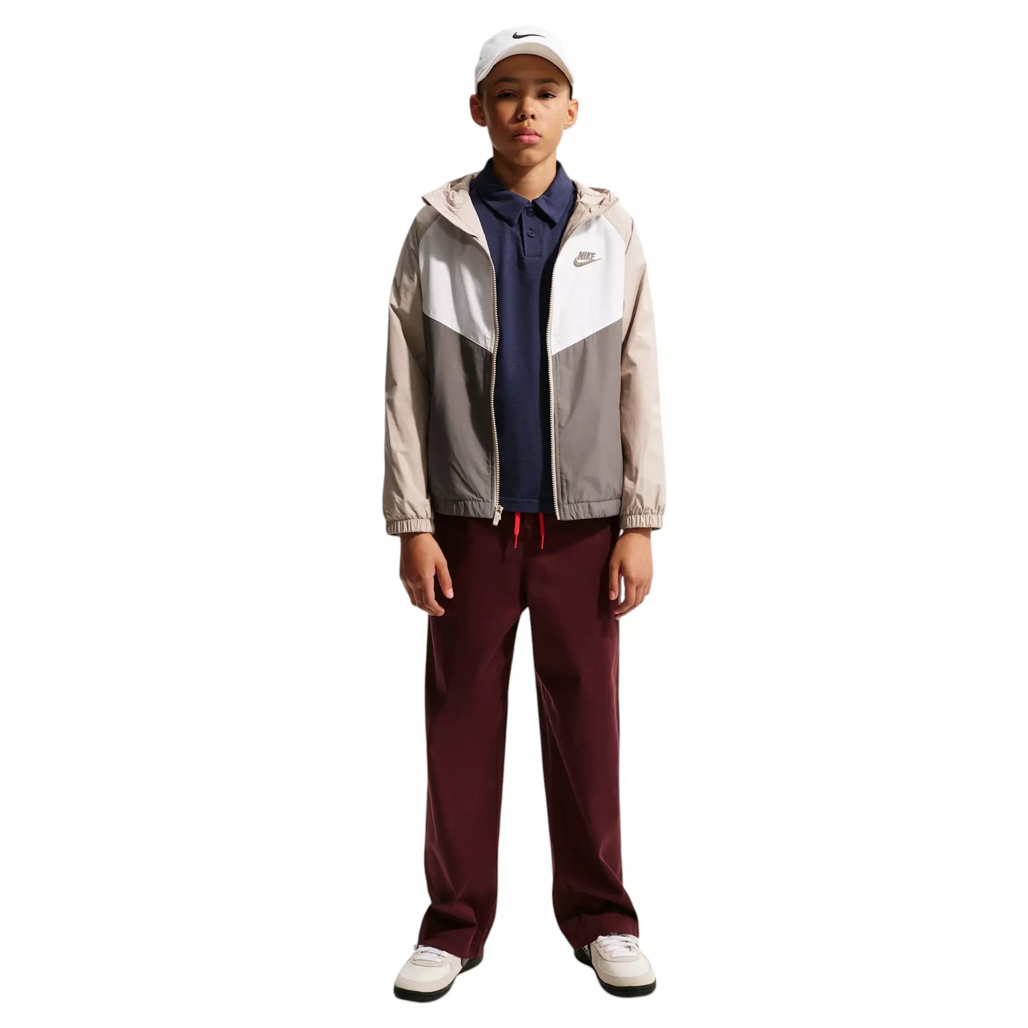 Nike Big Kids' Sportswear Windrunner Hooded Repel Jacket - Brown - BROWN