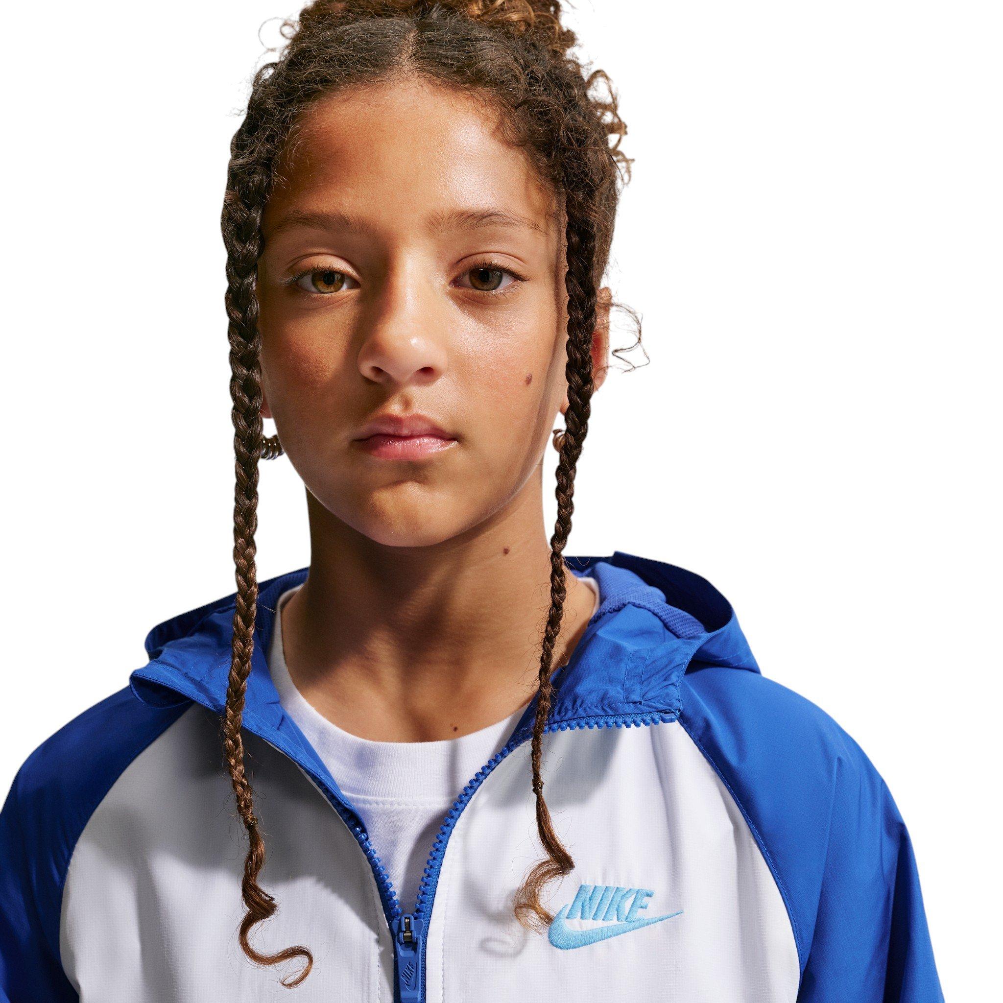 Nike Sportswear Windruner Big Kids' Royal/Blue/White Hooded Repel Jacket