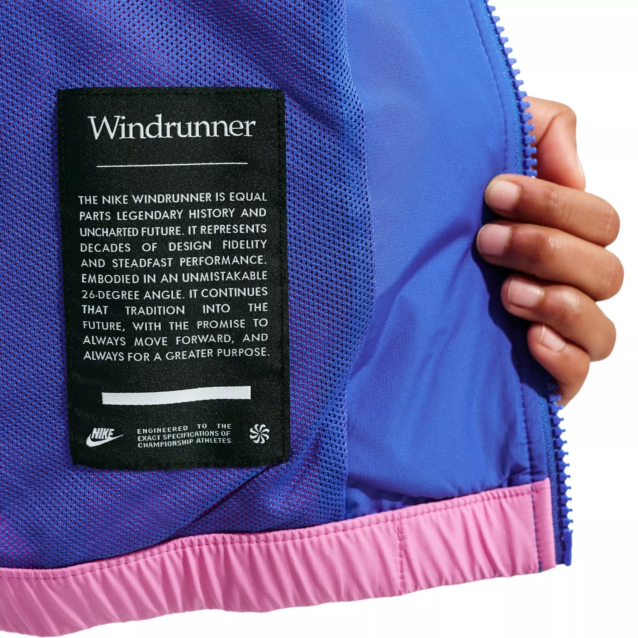 Nike Big Kids' Sportswear Windrunner Hooded Repel Jacket - Blue/Black/Pink - BLUE/BLACK/PINK