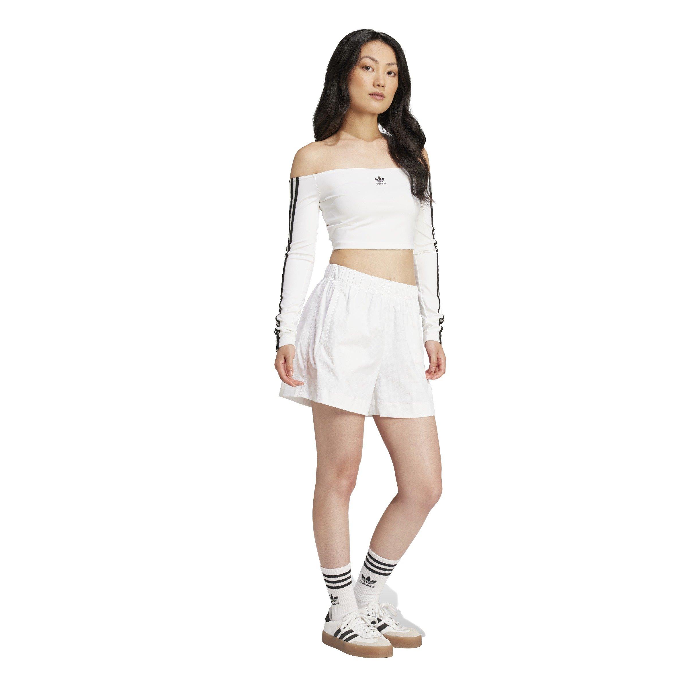 adidas Originals Women's Essentials Ripstop Shorts -White - WHITE Thumbnail View 5