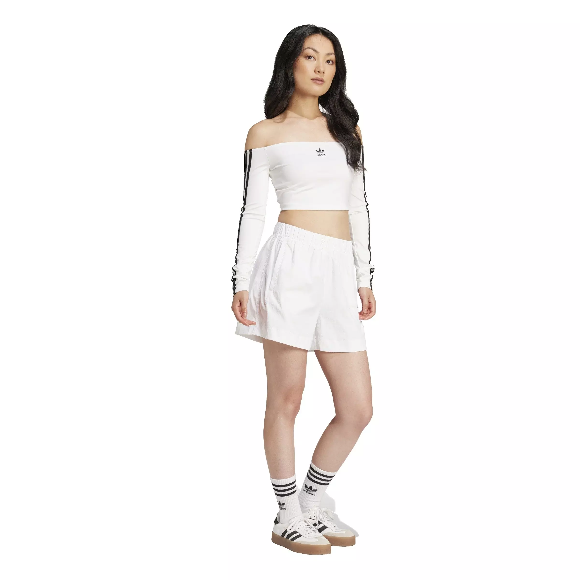adidas Originals Women's Essentials Ripstop Shorts -White - WHITE