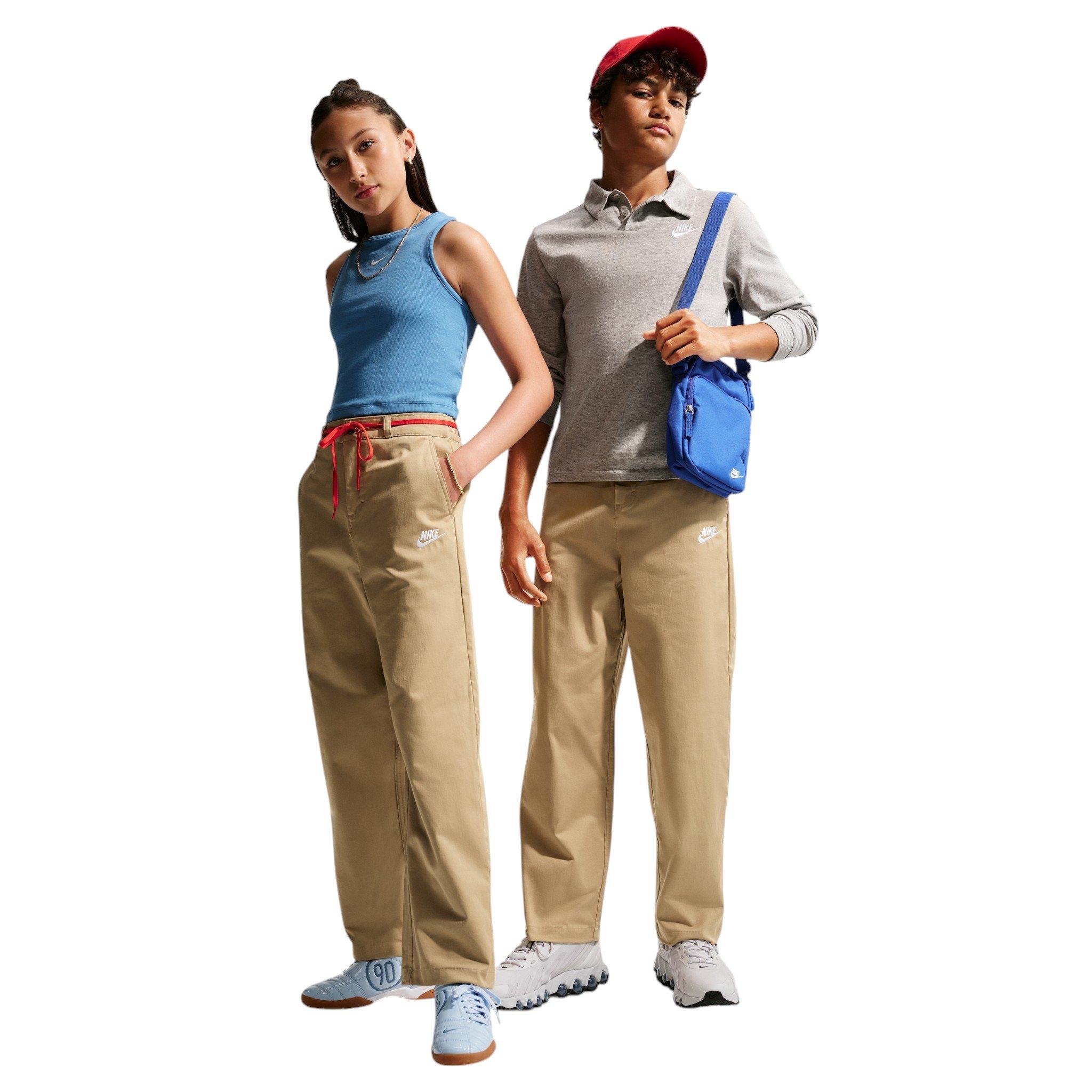 Nike Sportswear Club Big Kids' Beige Woven Everyday Trousers