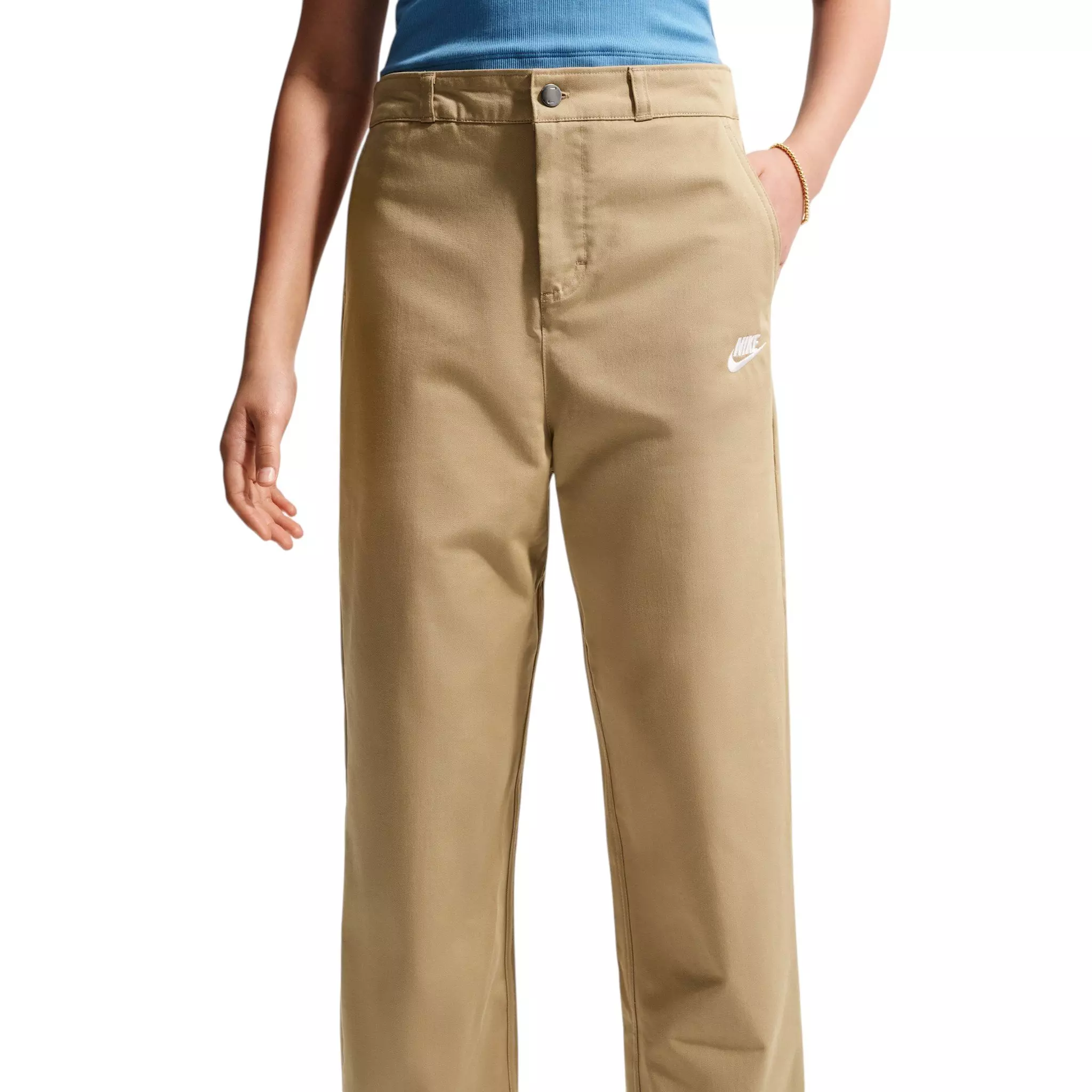 Nike Big Kids' Sportswear Club Woven Everyday Trousers - Beige - BEIGE