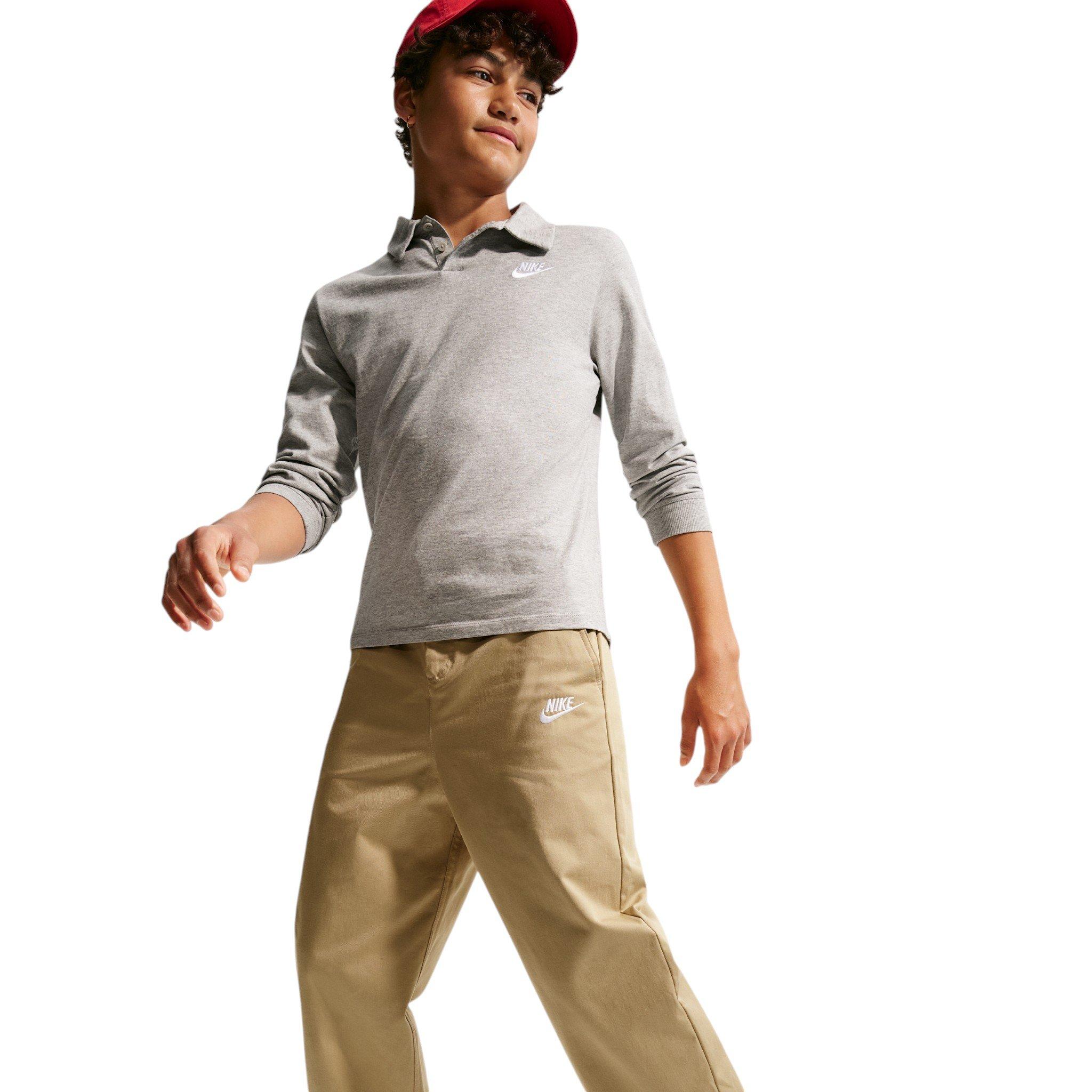 Nike Big Kids' Sportswear Club Woven Everyday Trousers - Beige - BEIGE Thumbnail View 4