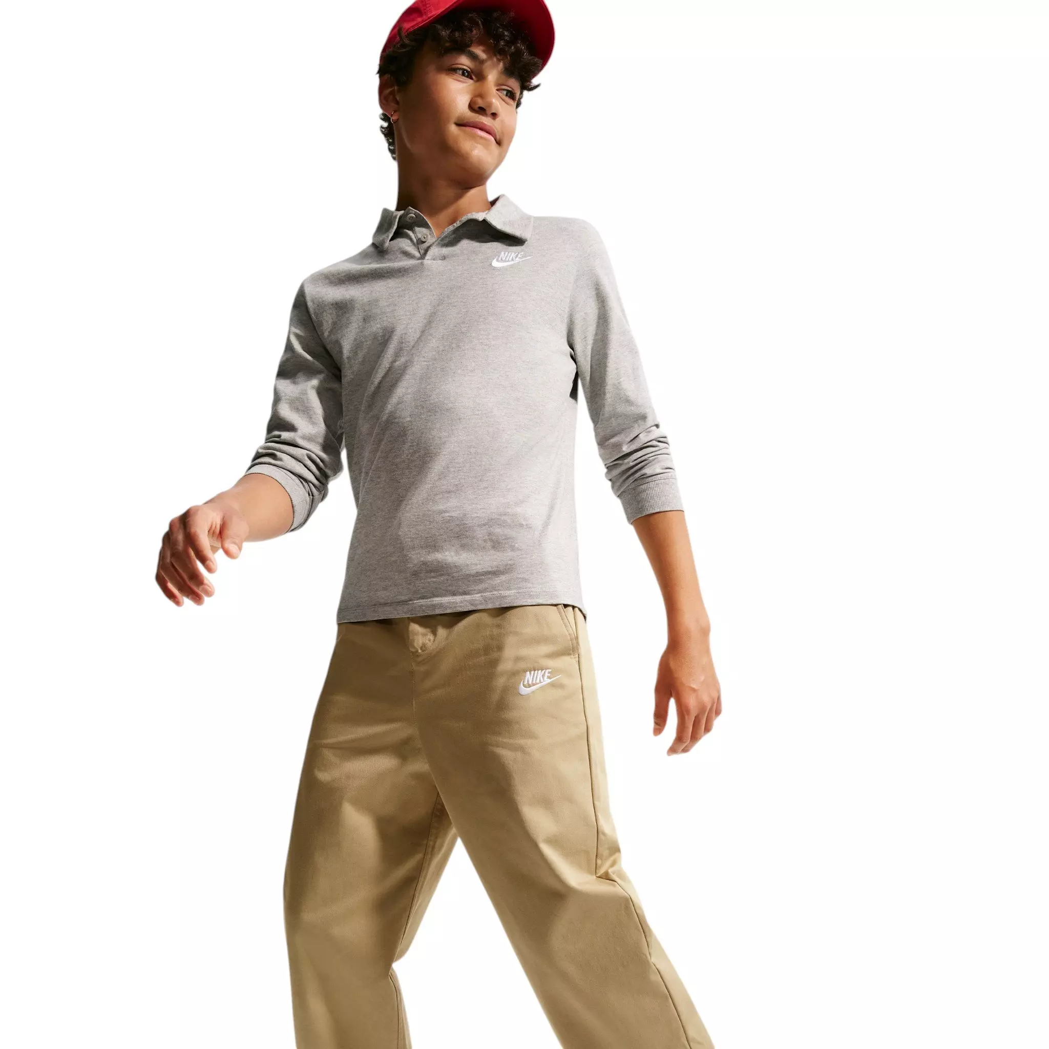 Nike Big Kids' Sportswear Club Woven Everyday Trousers - Beige - BEIGE
