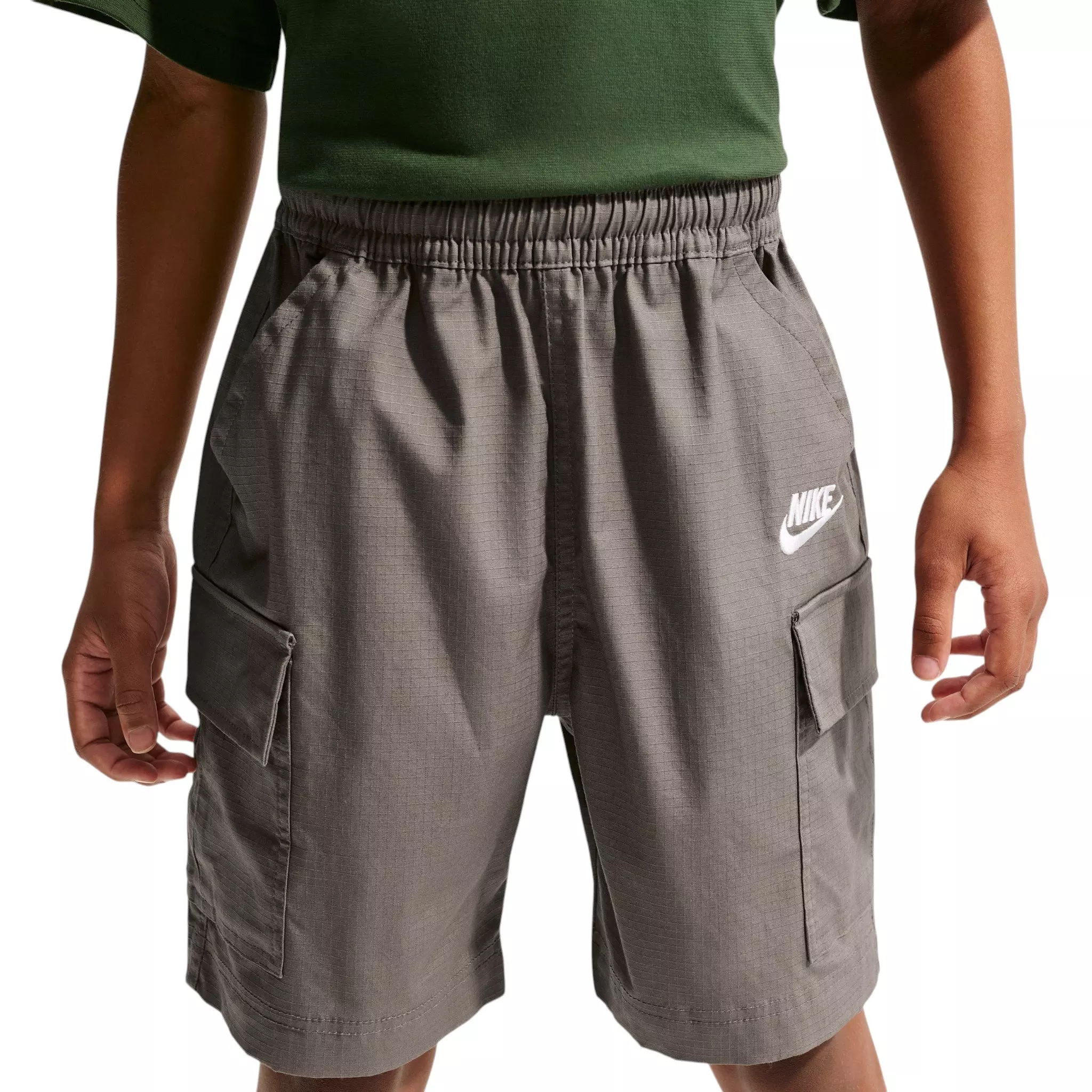 Nike Big Kids' Sportswear Club Woven Cargo Shorts - Cave Stone - CAVE STONE