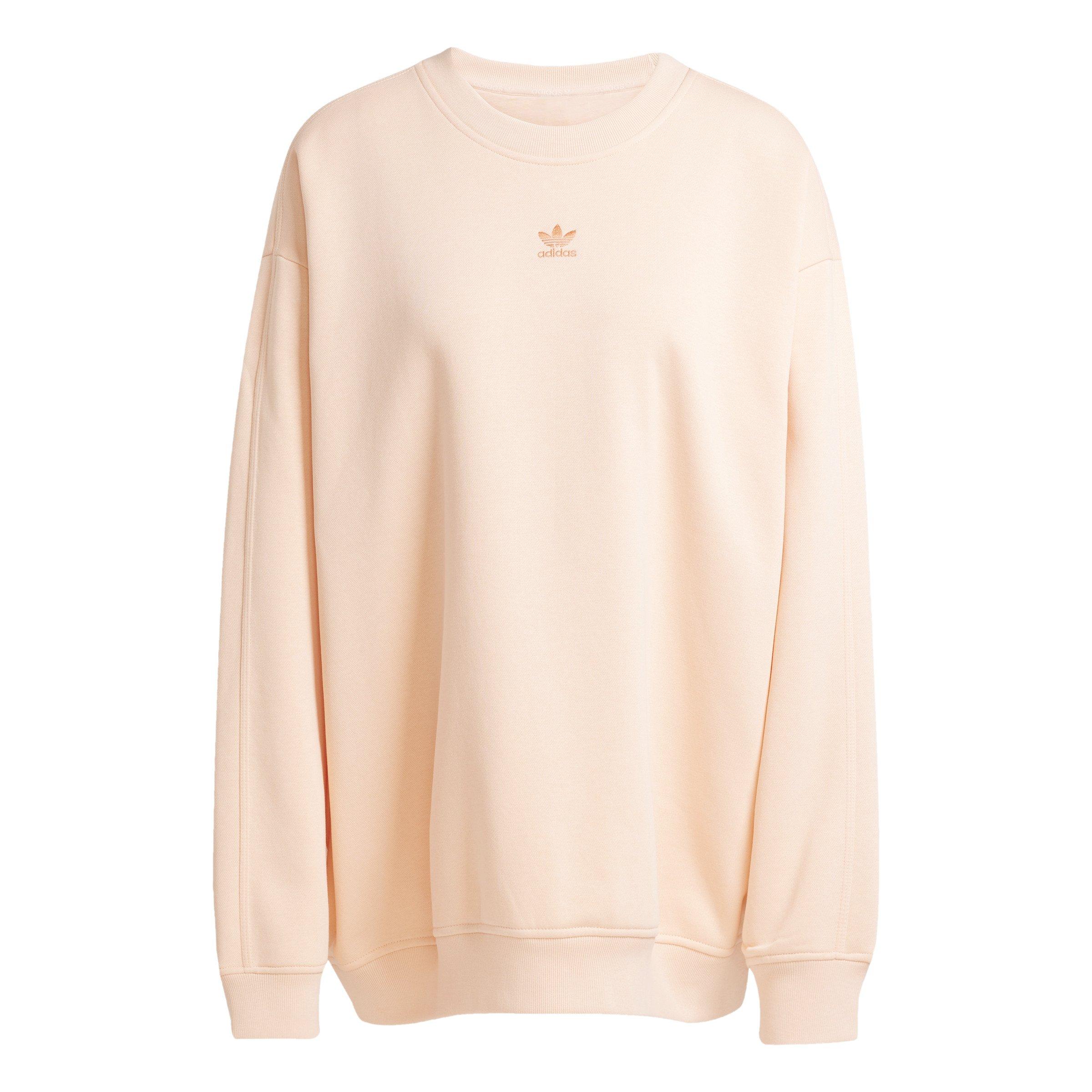 adidas Originals Essentials Fleece Long Oversized Women's Pink Crew Sweatshirt