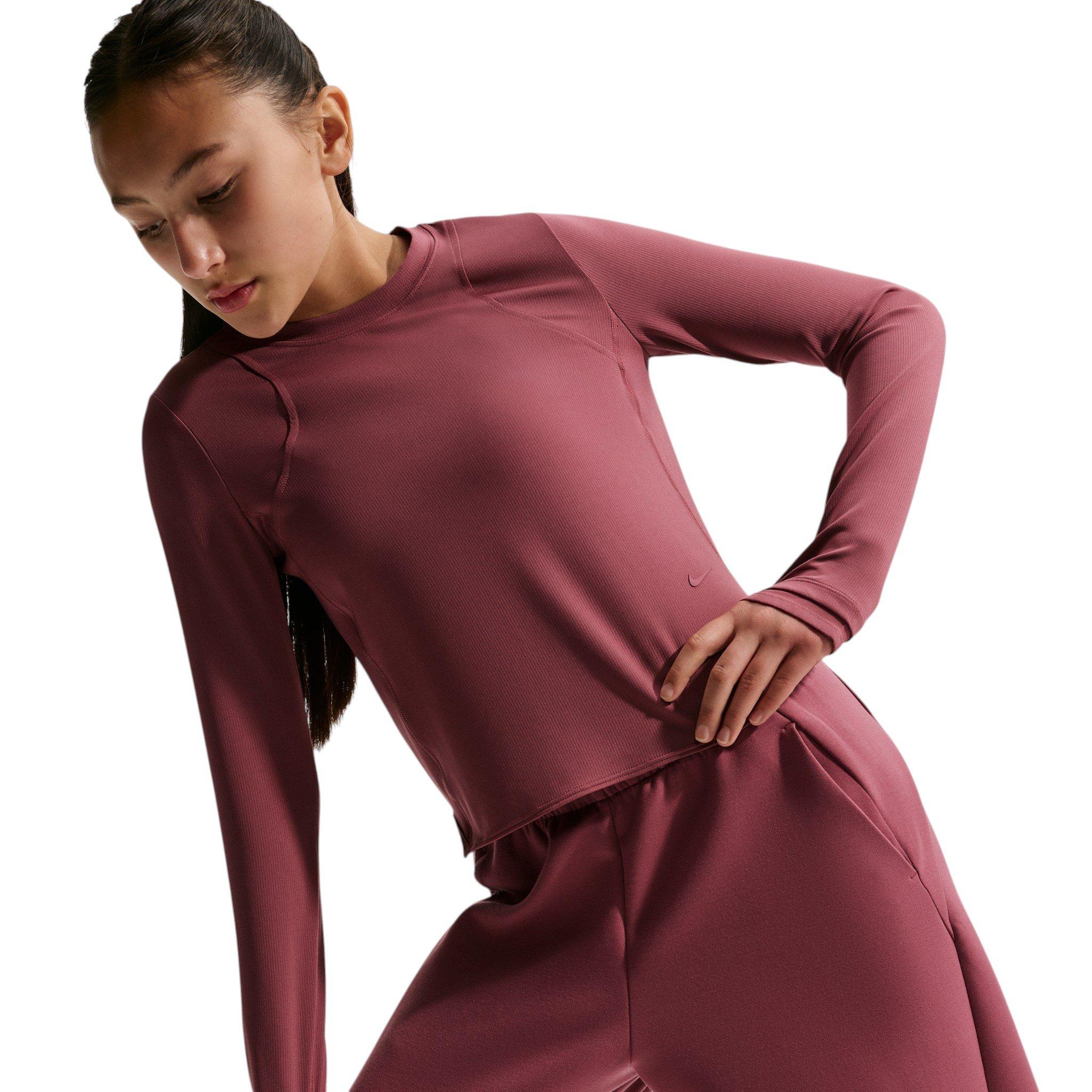 Nike MAVN Big Girls' Pink Smoke Dri-FIT Long-Sleeve Top