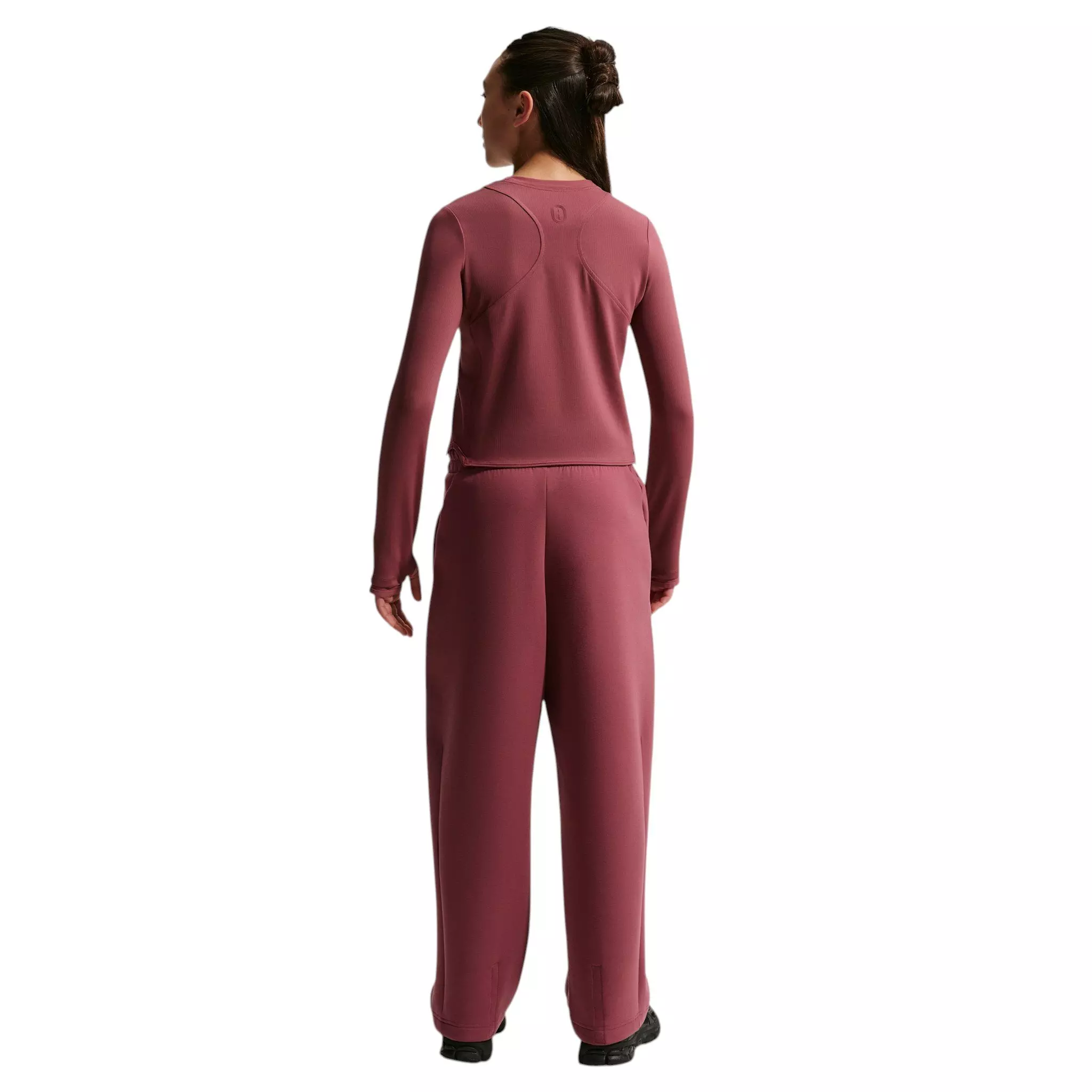 Nike Big Girls' MAVN Dri-FIT Ribbed Long-Sleeve Top - Pink Smoke - PINK SMOKE