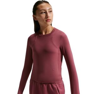 Nike Big Girls' MAVN Dri-FIT Ribbed Long-Sleeve Top - Pink Smoke