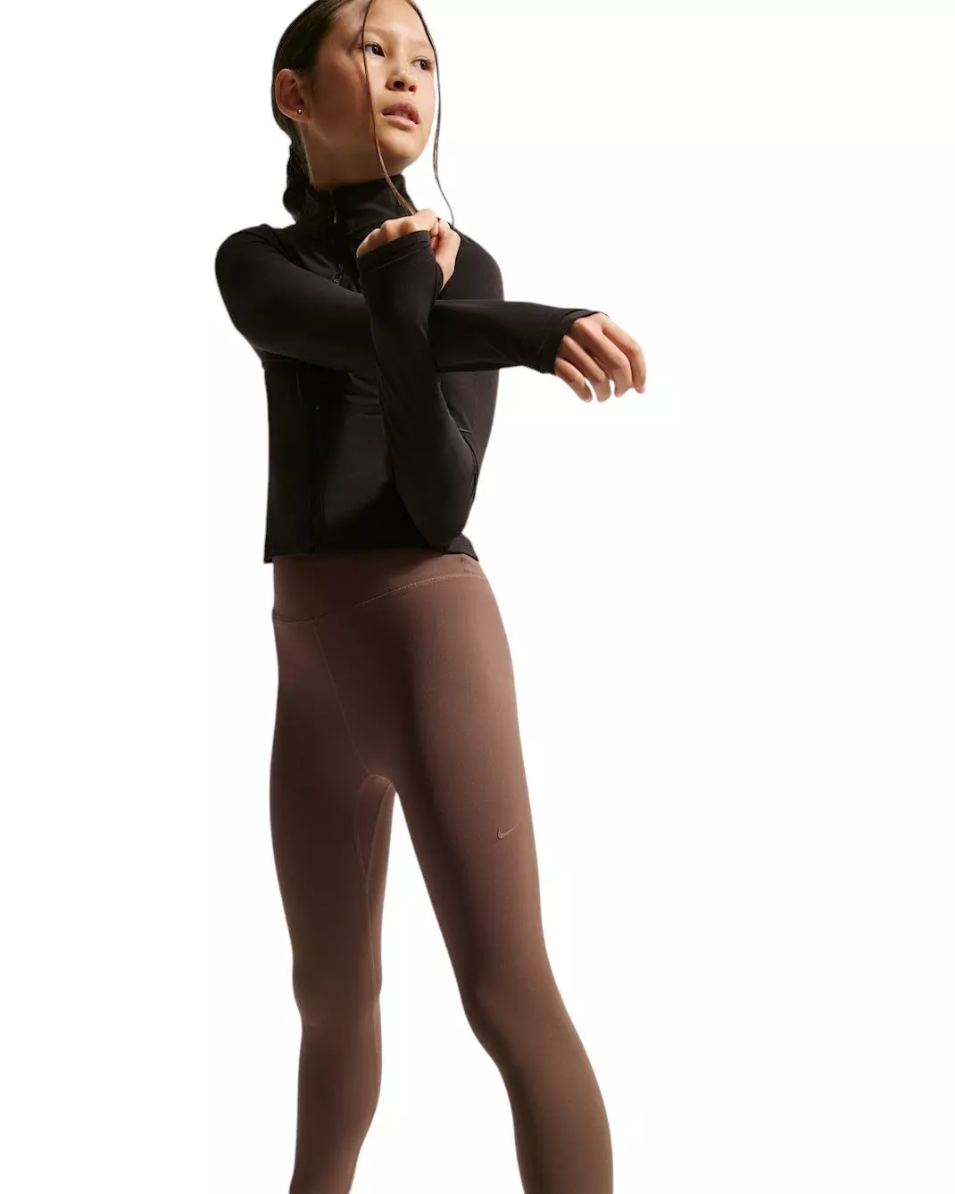 Nike Big Girls' MAVN Dri-FIT High-Rise Leggings - Brown - BROWN